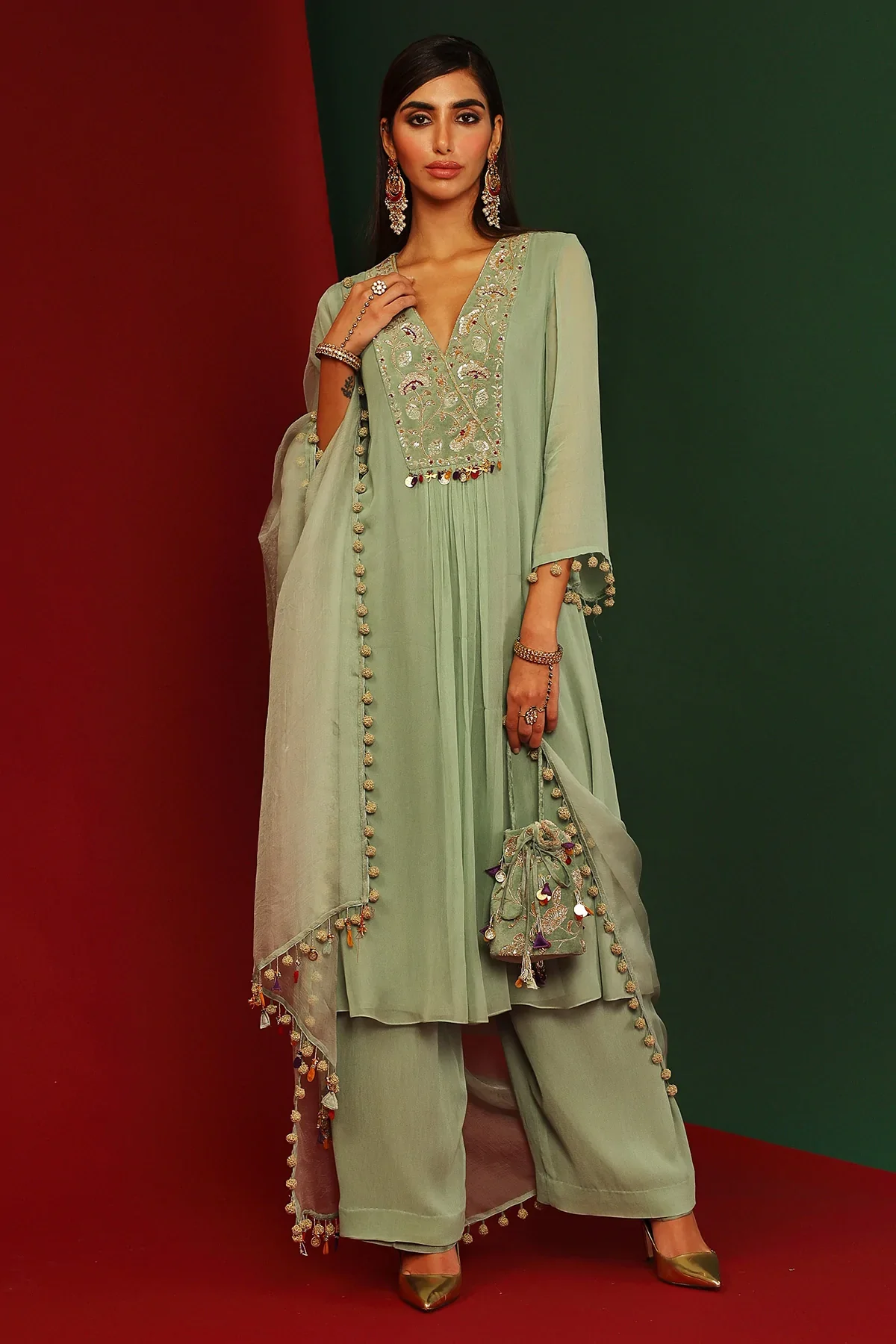 Pihu Jade Embroidered Kurta - Image 3