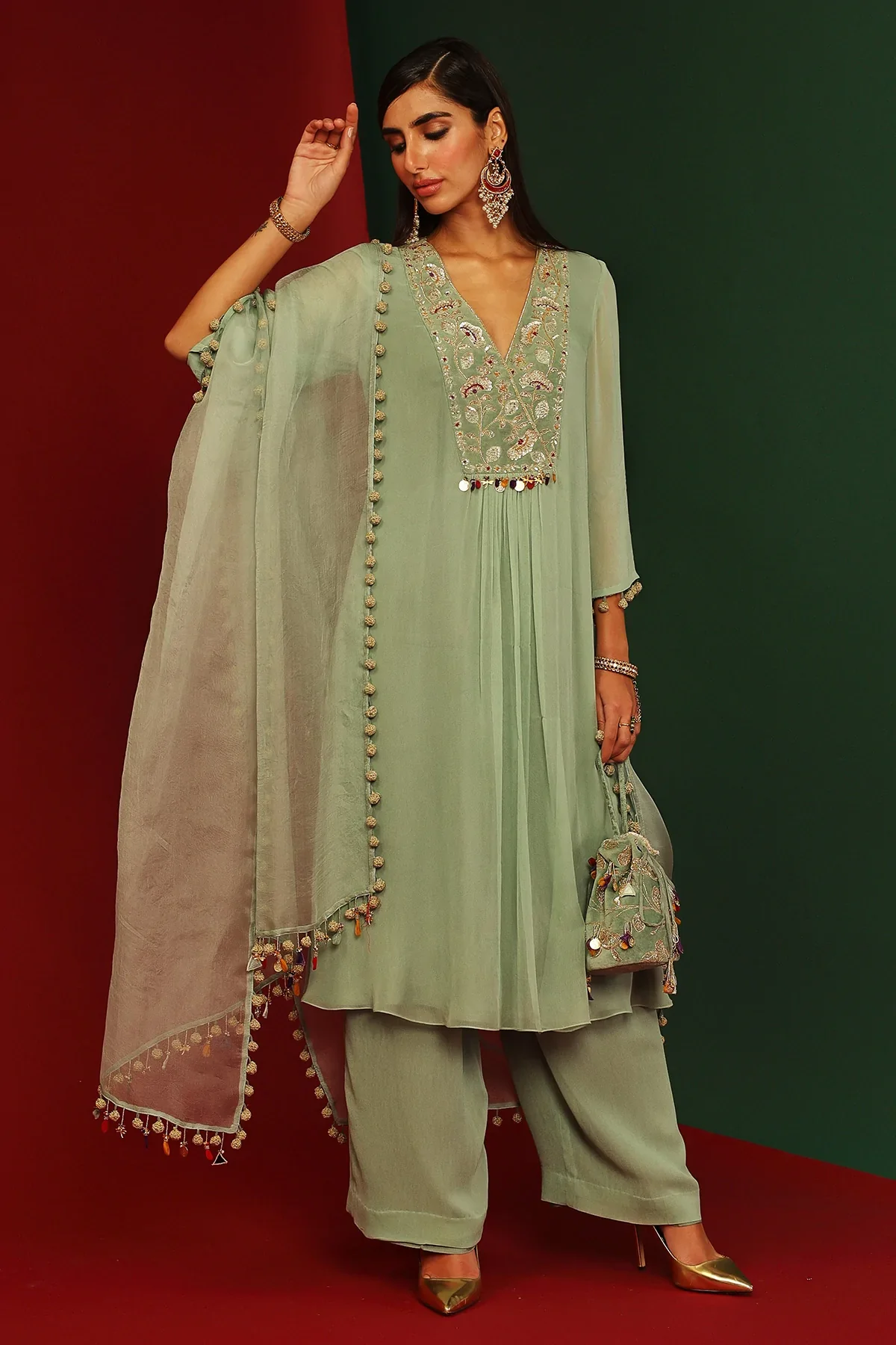Pihu Jade Embroidered Kurta - Image 4