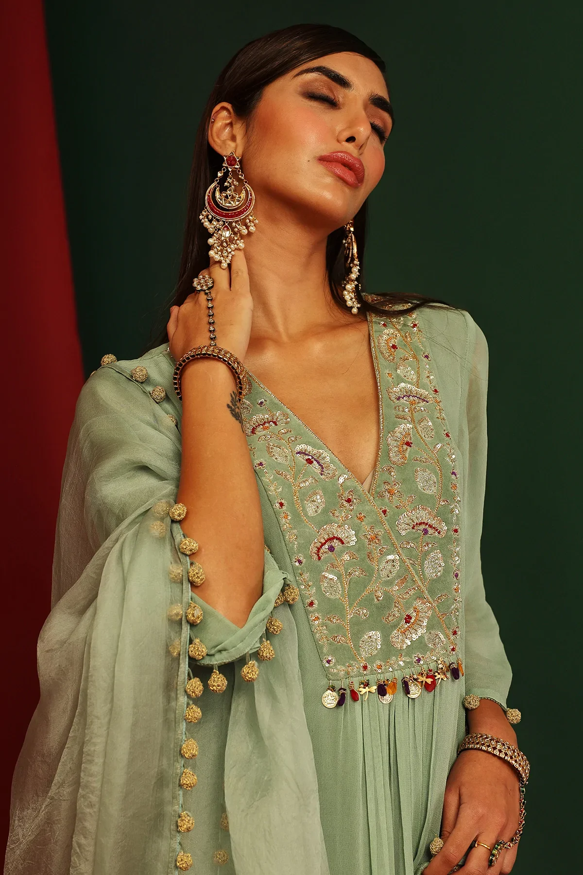 Pihu Jade Embroidered Kurta - Image 5