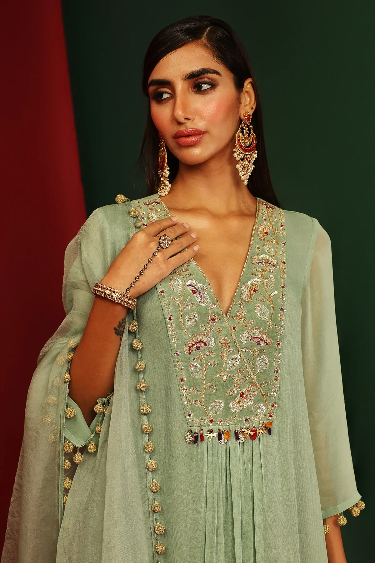 Pihu Jade Embroidered Kurta - Image 7