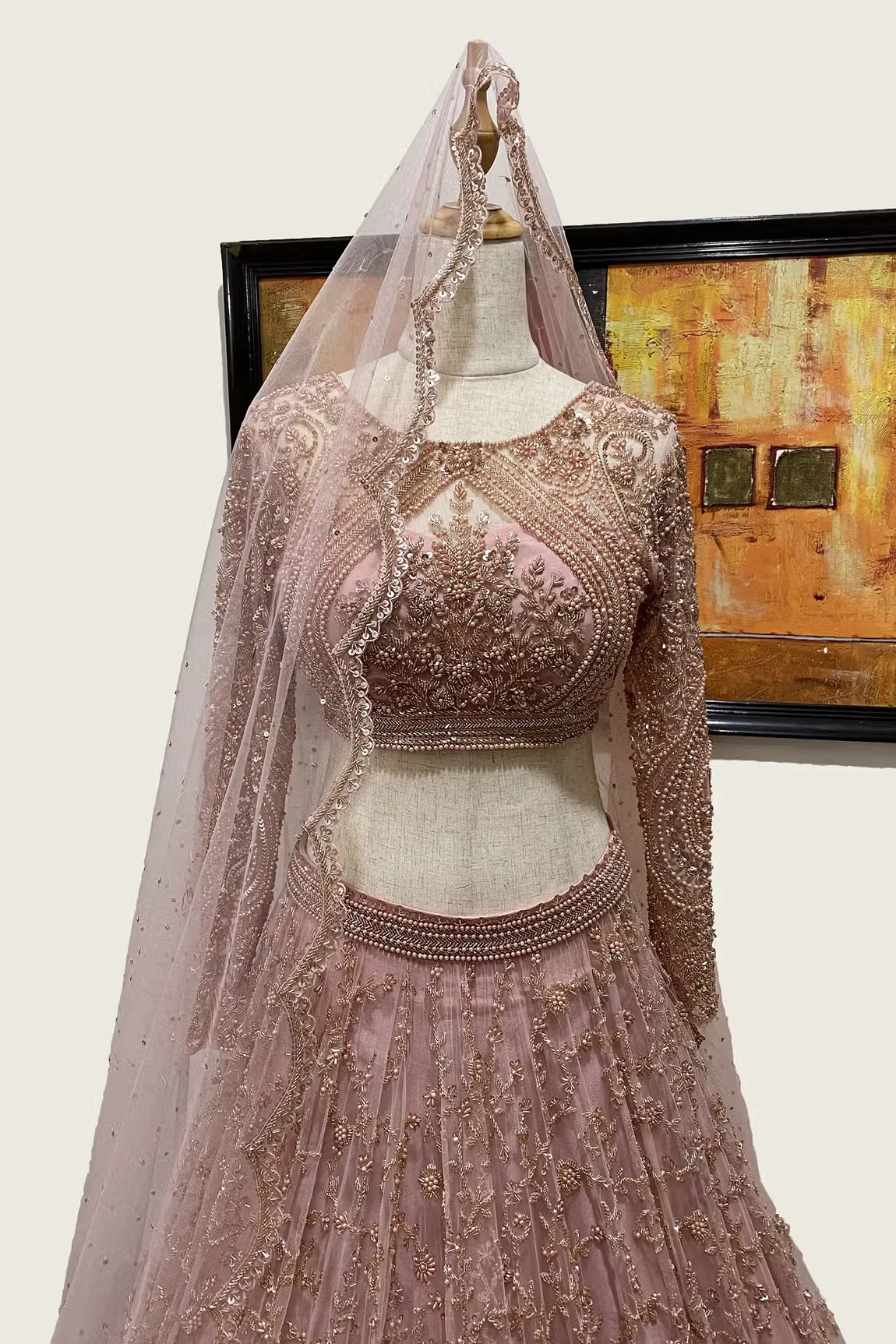 Pink Chroma Embroidered Lehenga Set - Image 3