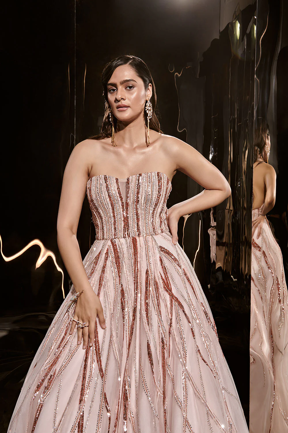Pink Embroidered Gown - Image 2