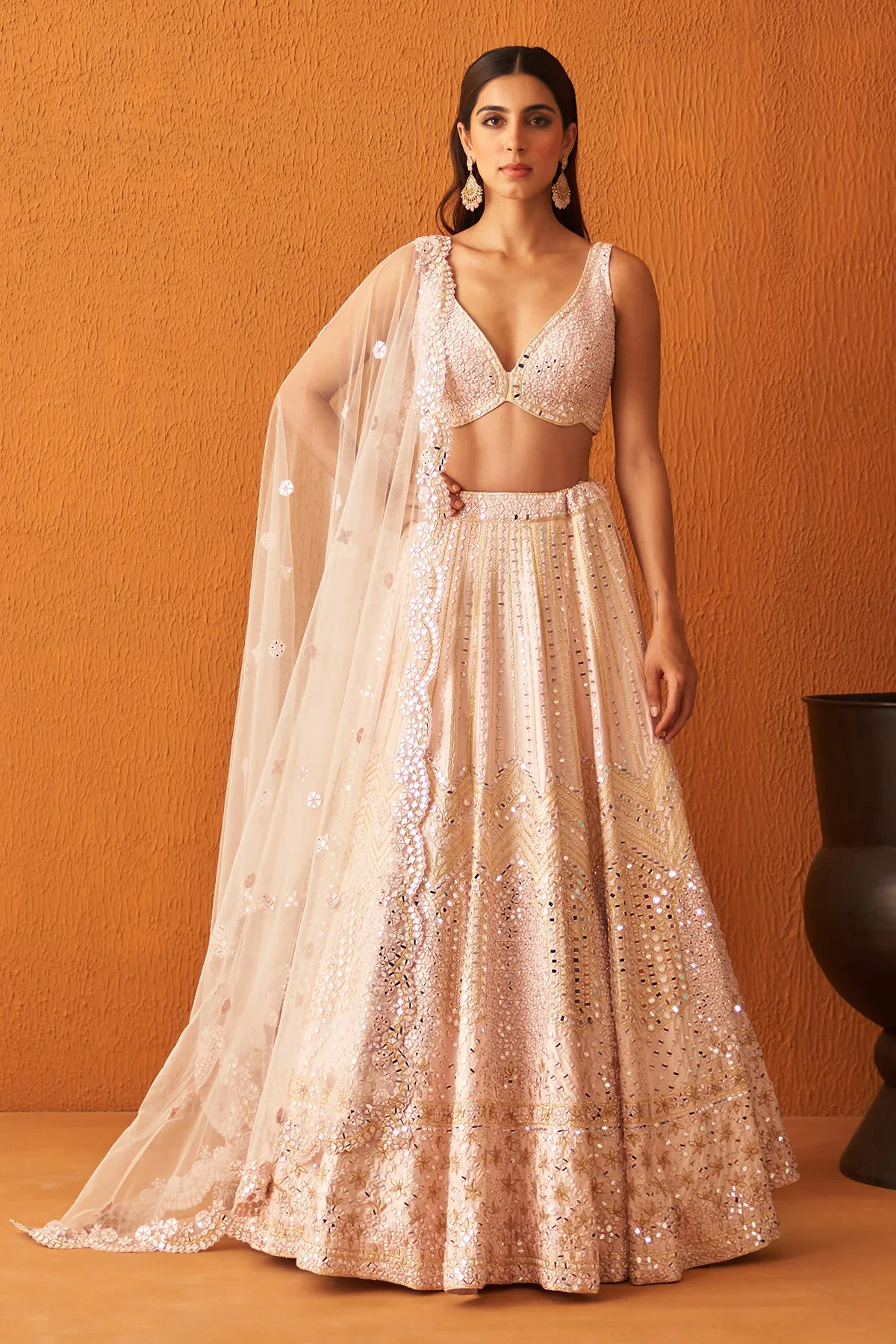 Pink Raw Silk Lehnga Set