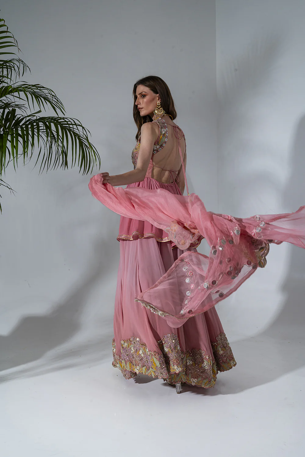Pink Sharara Set - Image 6
