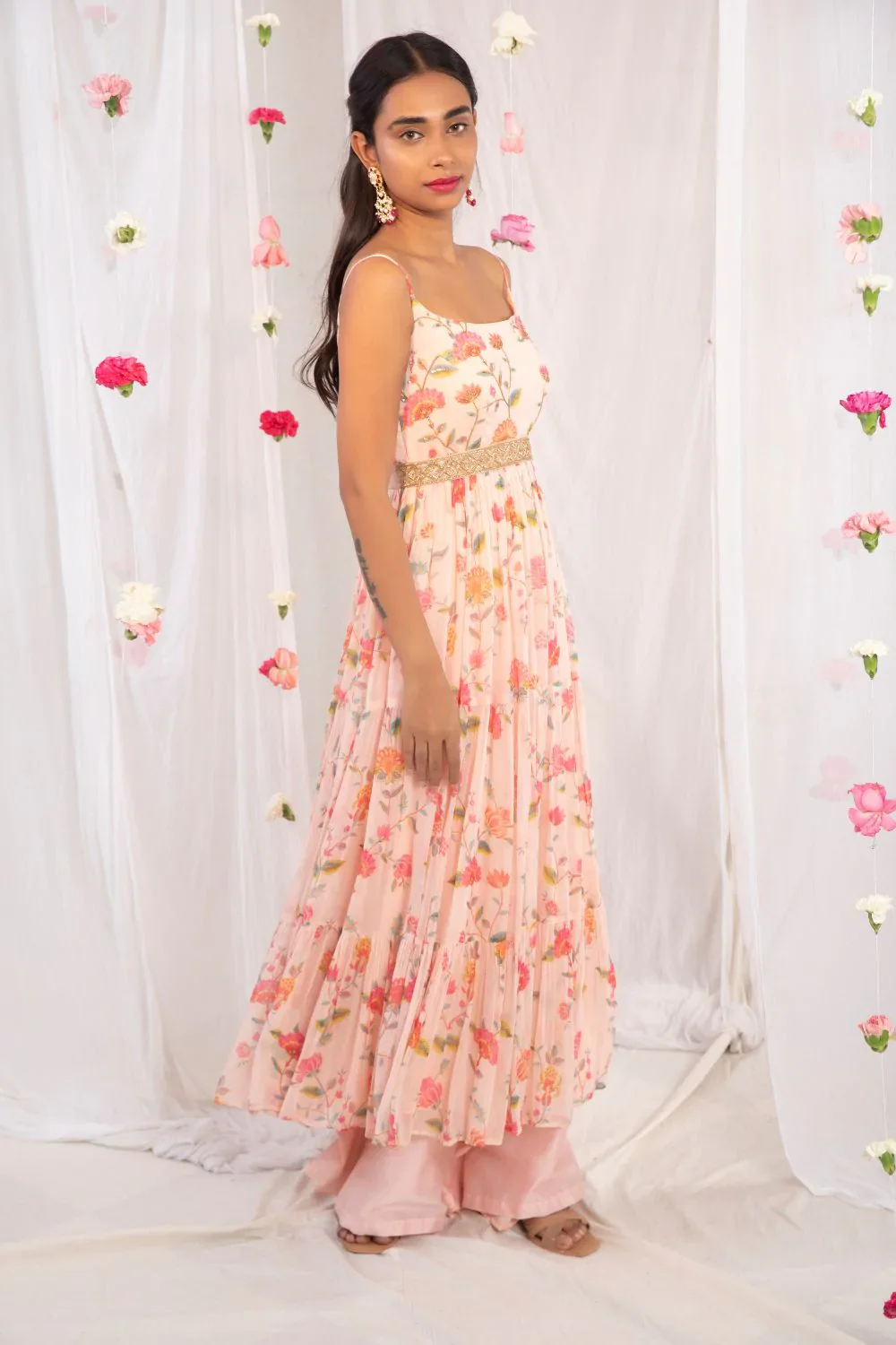 Pink Spaghtette Anarkali - Image 3