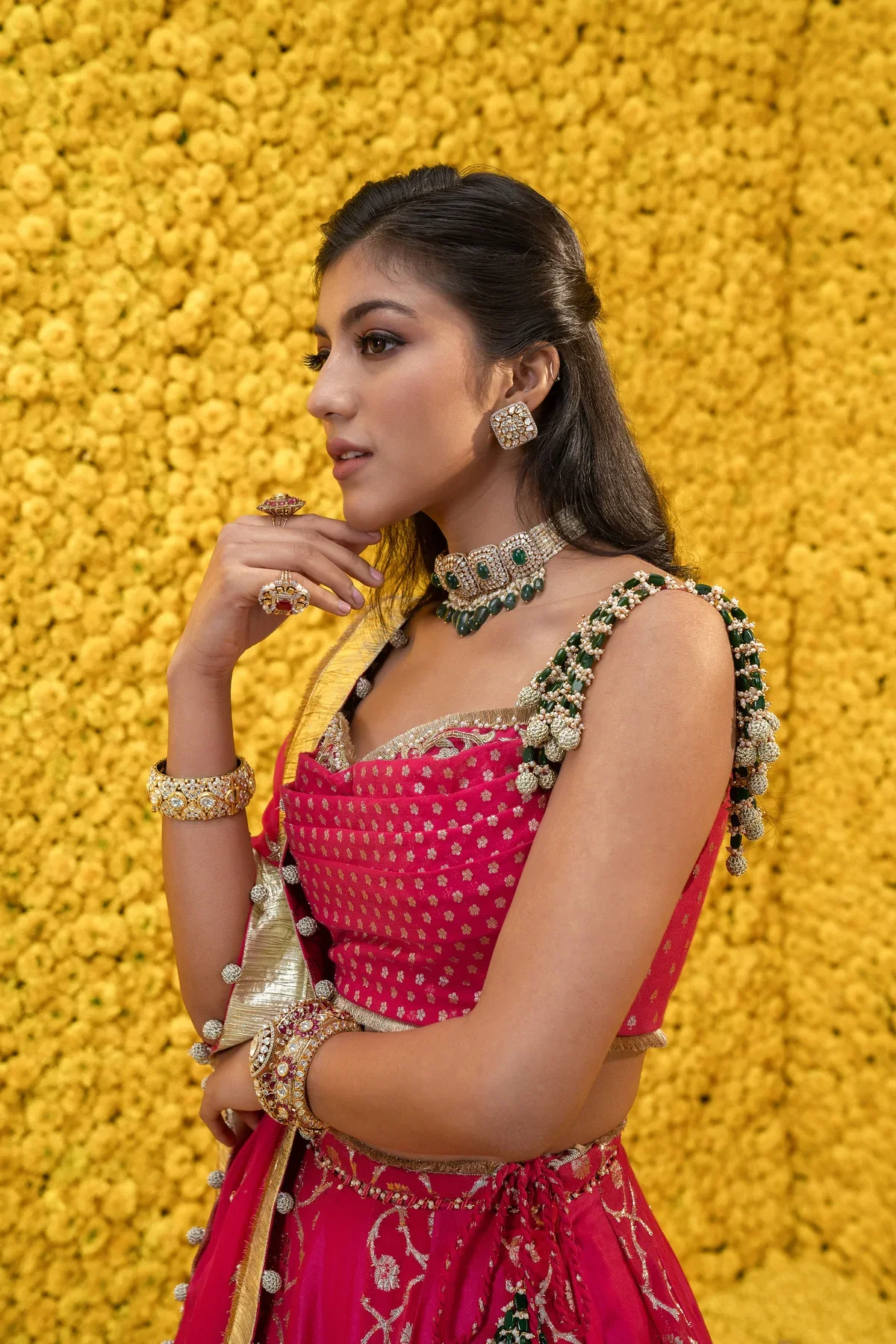 Pink Tara Banarasi Chanderi Lehenga Set - Image 3