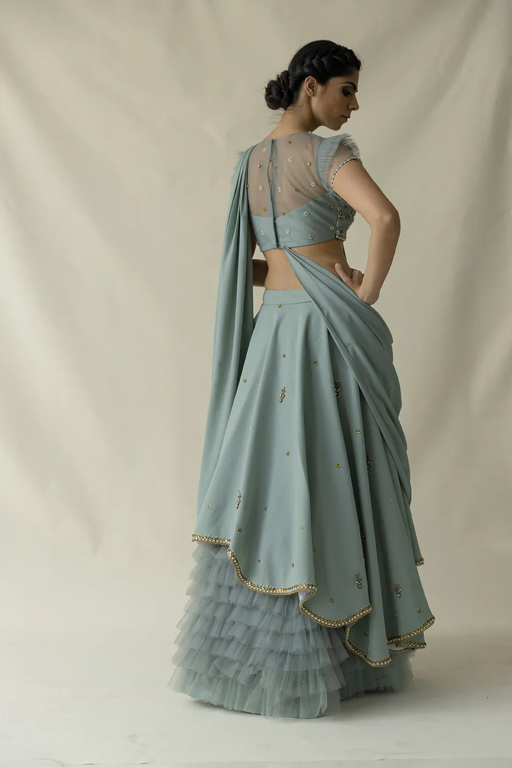 Powder Blue Lehenga - Image 3