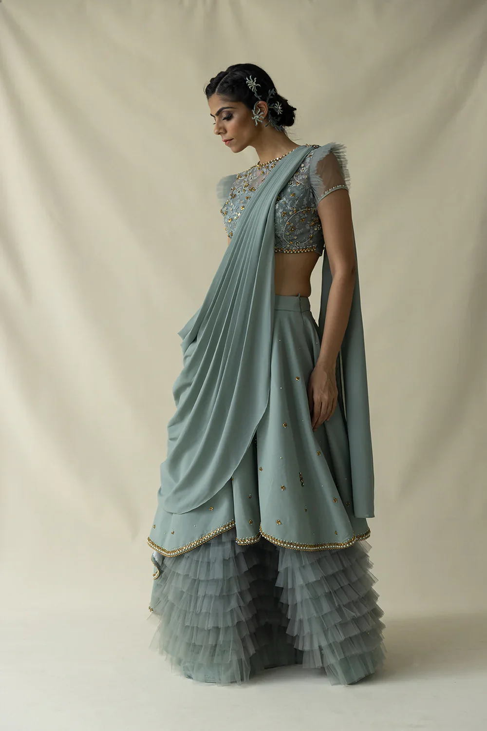 Powder Blue Lehenga - Image 4