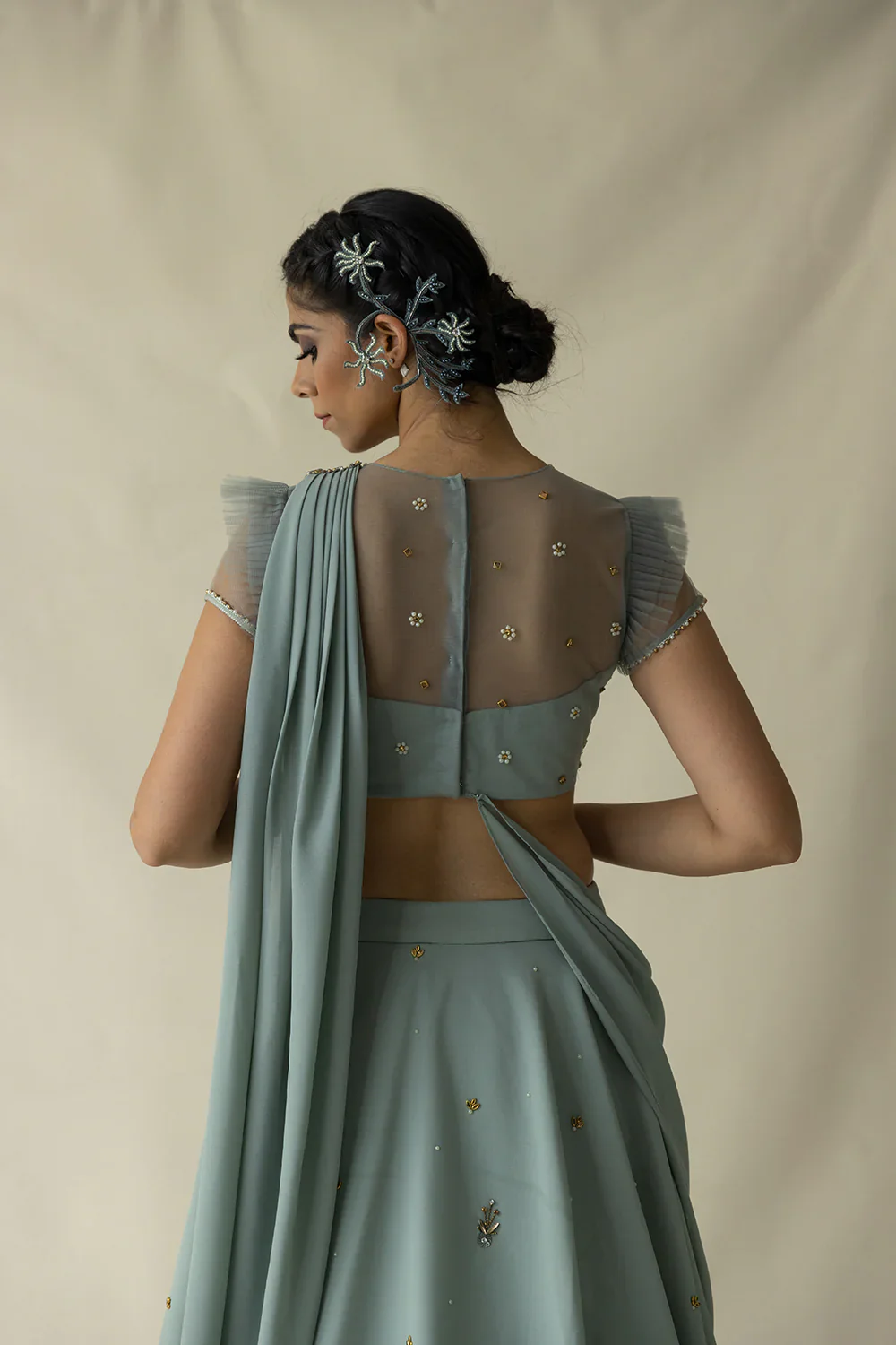 Powder Blue Lehenga - Image 7