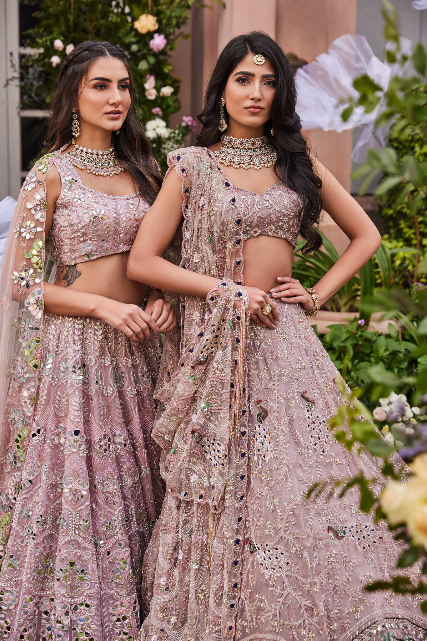 Powder Pink - Hand Embriodered Lehenga Set - Image 3