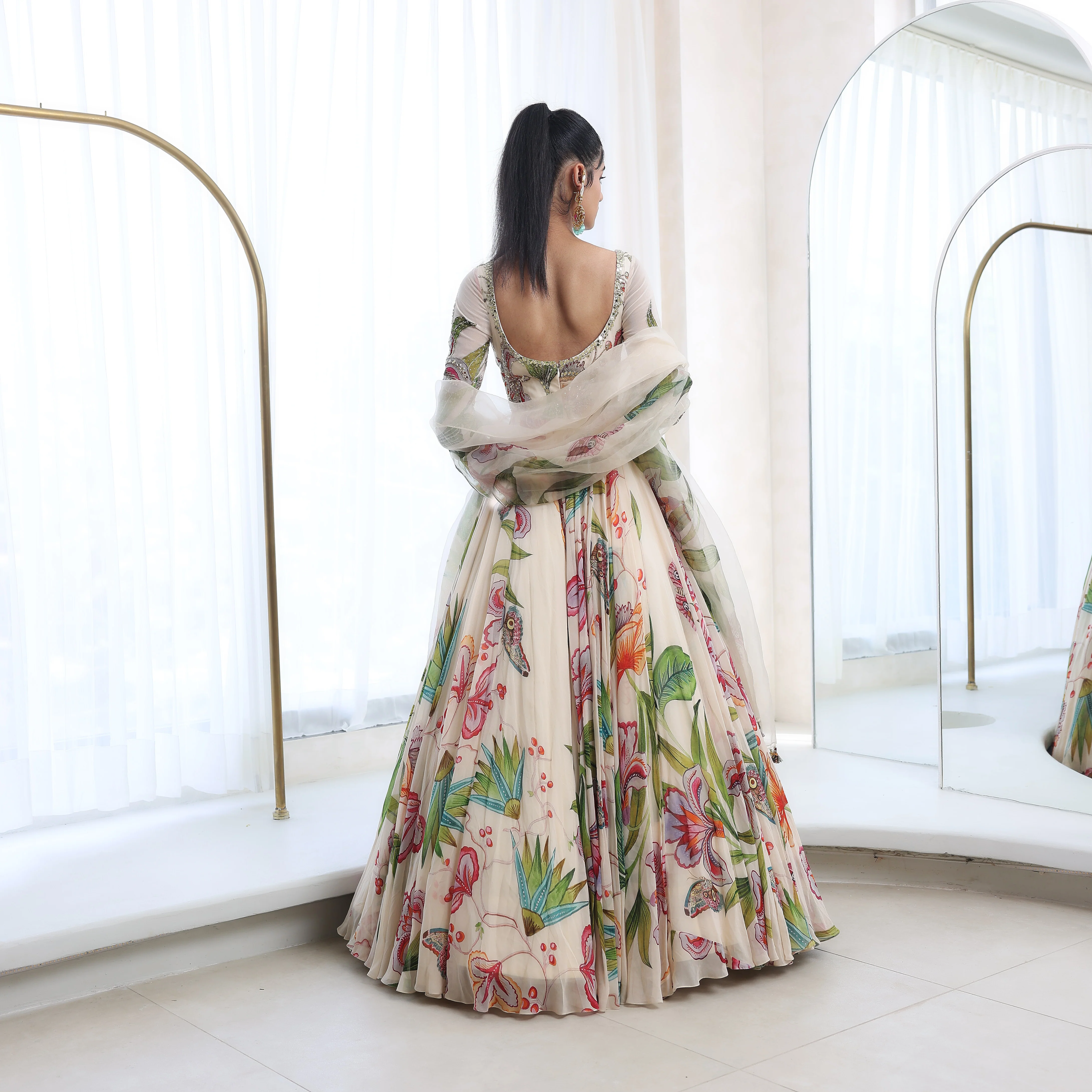 ANIKA - Printed Embroidered Anarkali Set - Image 6