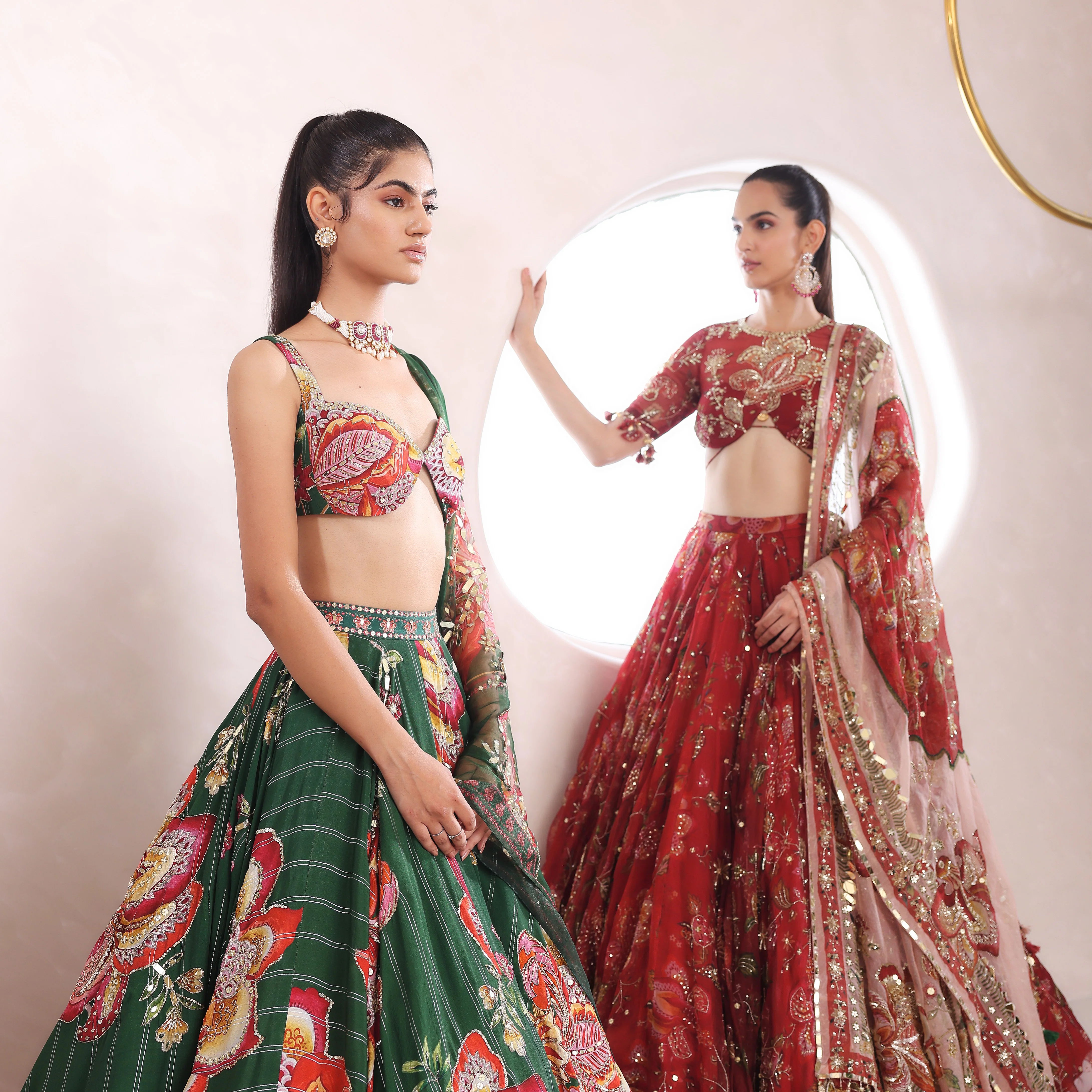 THIYA - Printed Embroidered Lehenga With Matching Blouse And Dupatta - Image 9