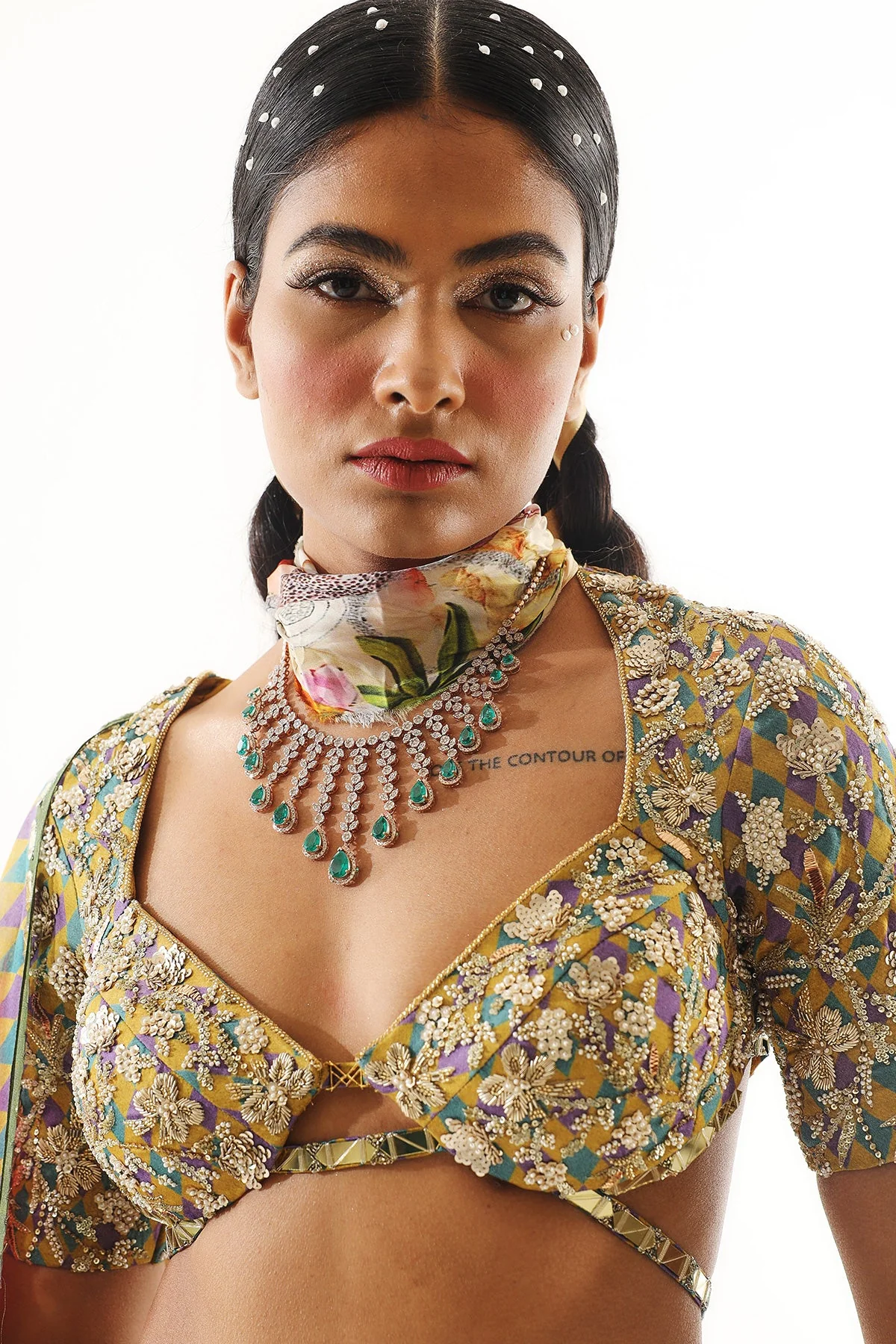 Printed Heavy Embroidered Lehenga And Blouse With Dupatta - Image 4