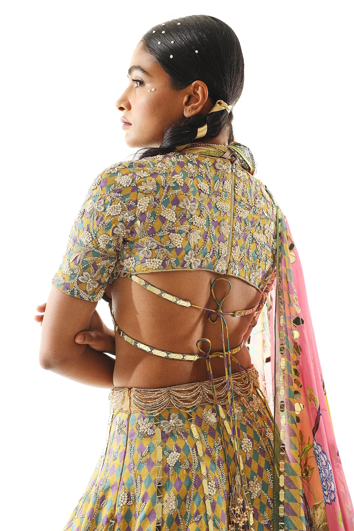 Printed Heavy Embroidered Lehenga And Blouse With Dupatta - Image 5