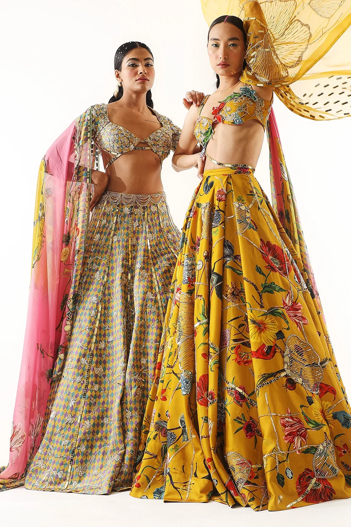 Printed Heavy Embroidered Lehenga And Blouse With Two Dupattas - Image 7