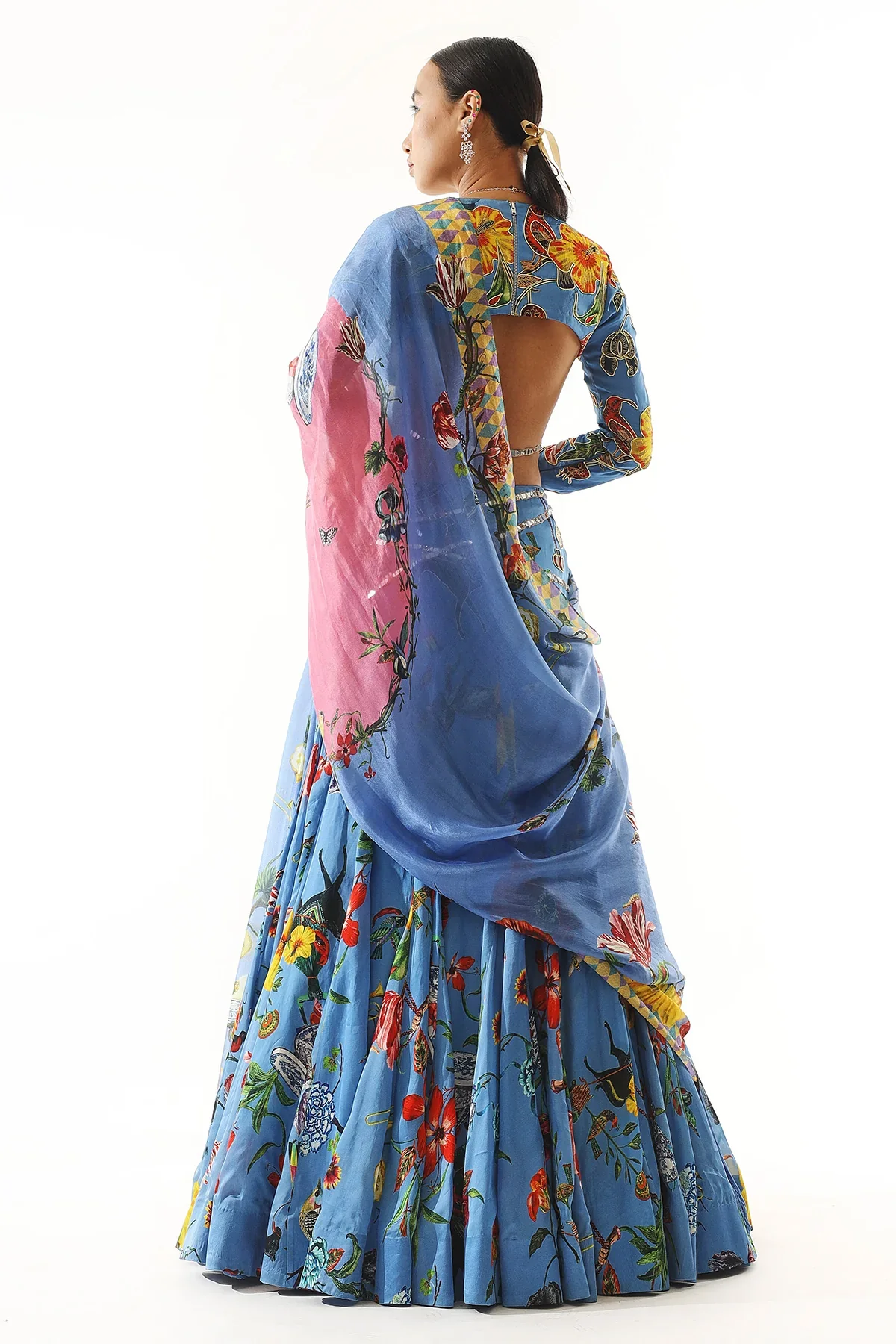 Printed Lehenga Set With Embroidery And Printed Dupatta - Image 2