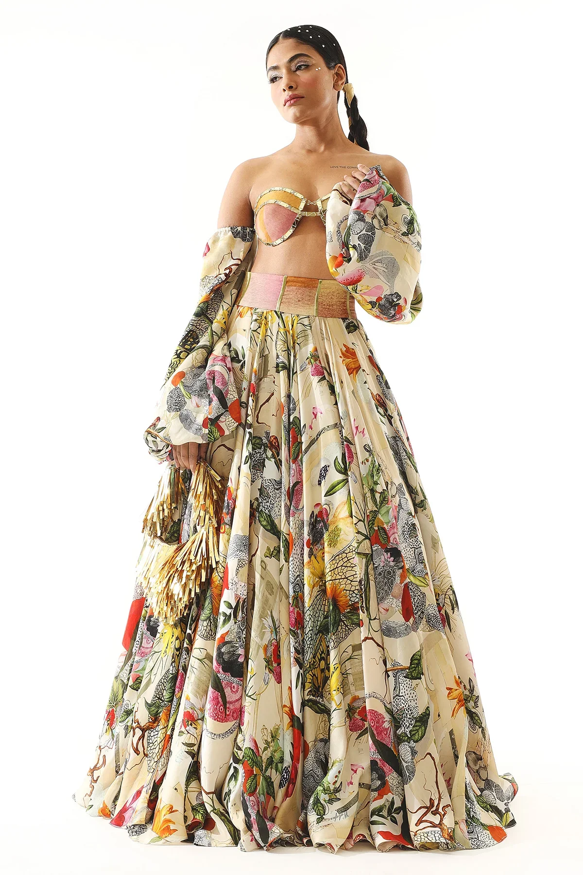 Printed Organza Satin Lehenga And Blouse - Image 2