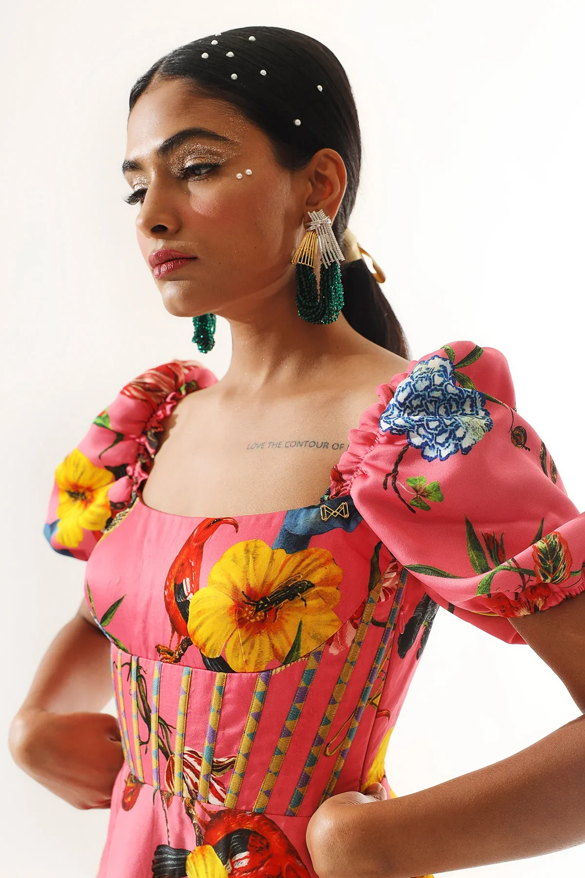 Printed Puff Sleeves Dress - Image 5