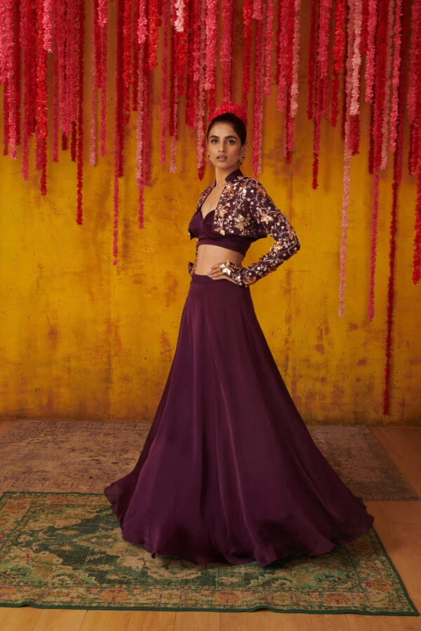 Purple Lehenga Set - Image 3