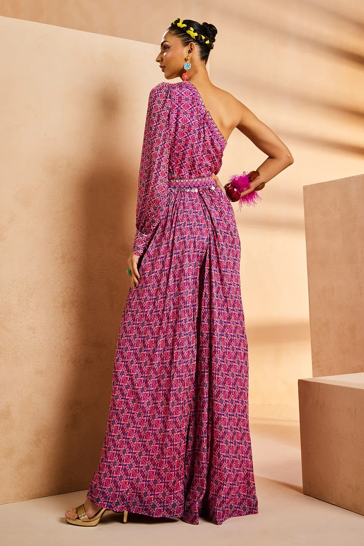 Purple One Shoulder Jumpsuit - Image 4