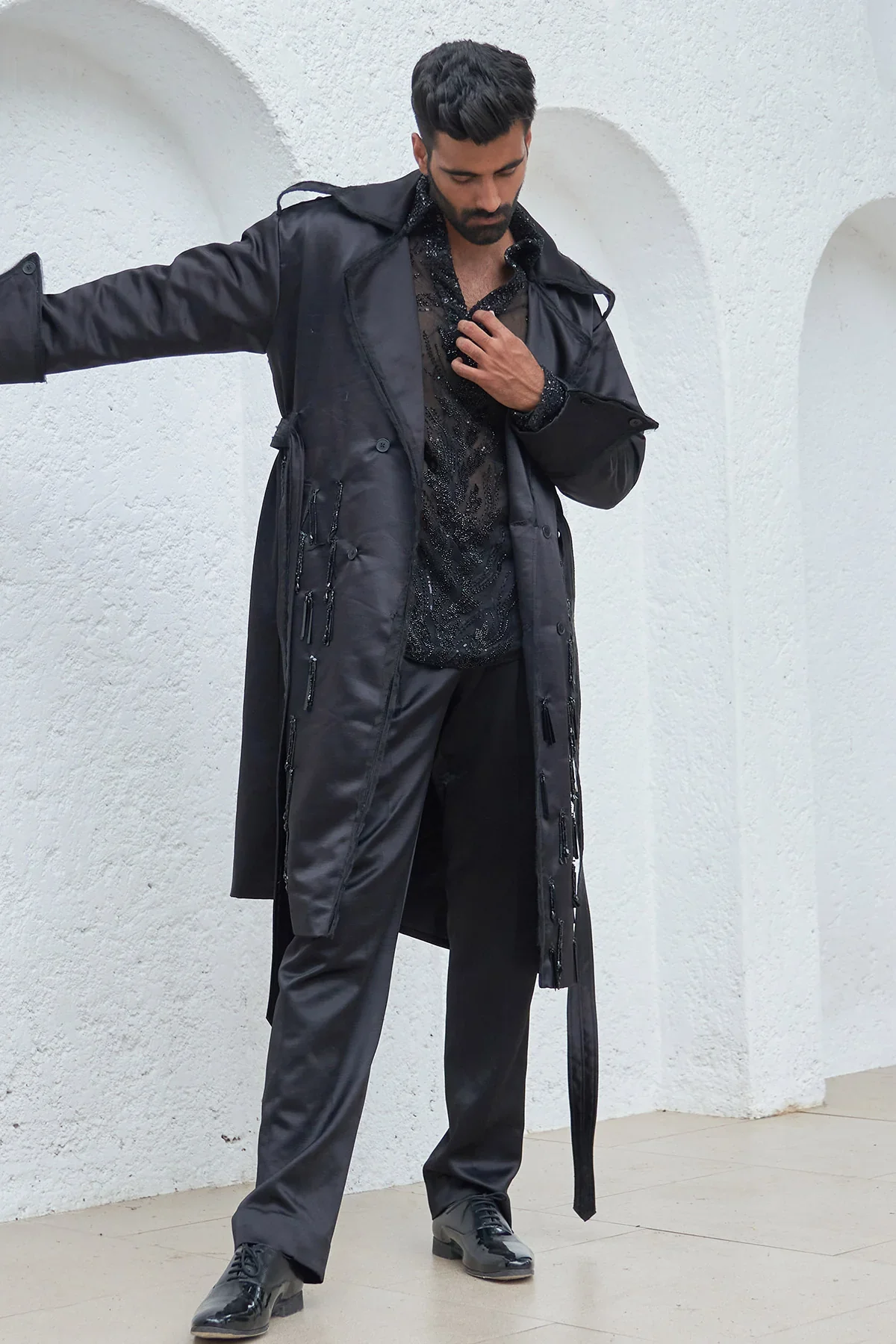 Raab Embroidered Trench Coat - Image 8