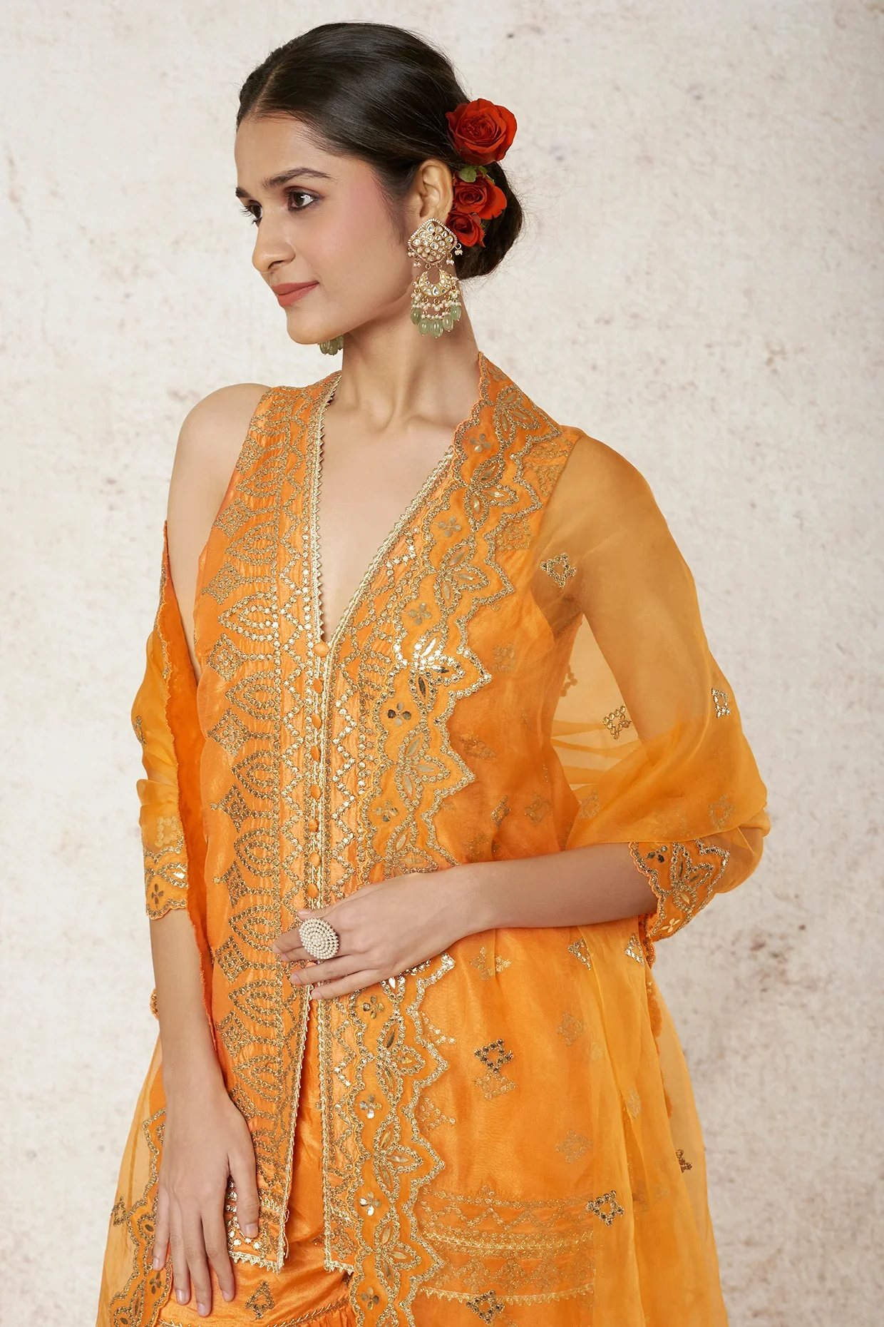 Rakhi Sleeveless Kurta With Sharara And Dupatta - Image 3