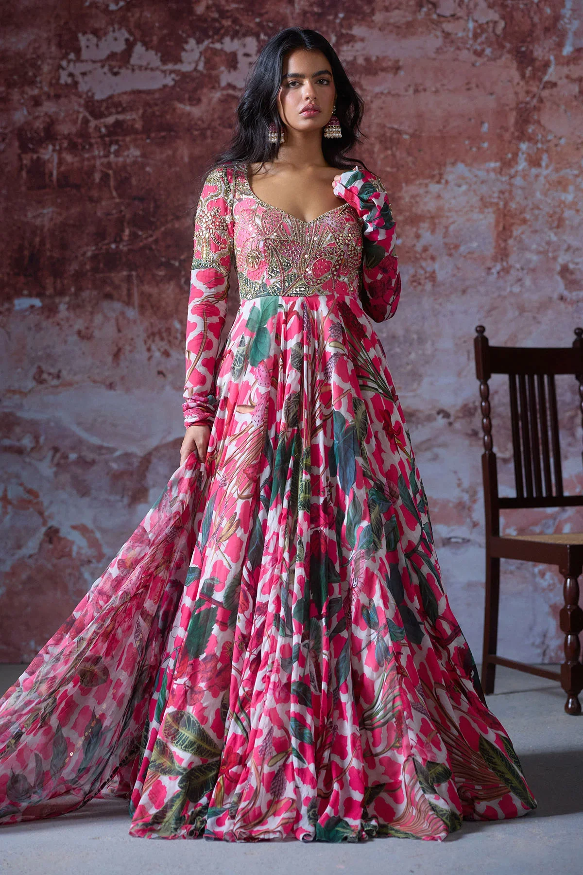 RAMAYA - Embroidered Anarkali With Dupata