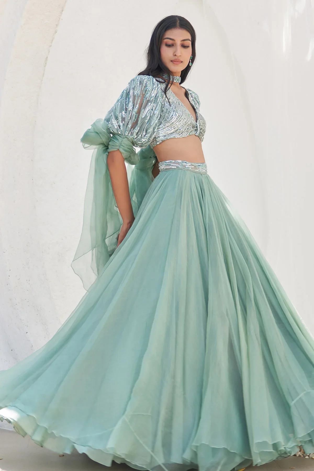 Rania Embroidered Lehenga With Blouse - Image 4