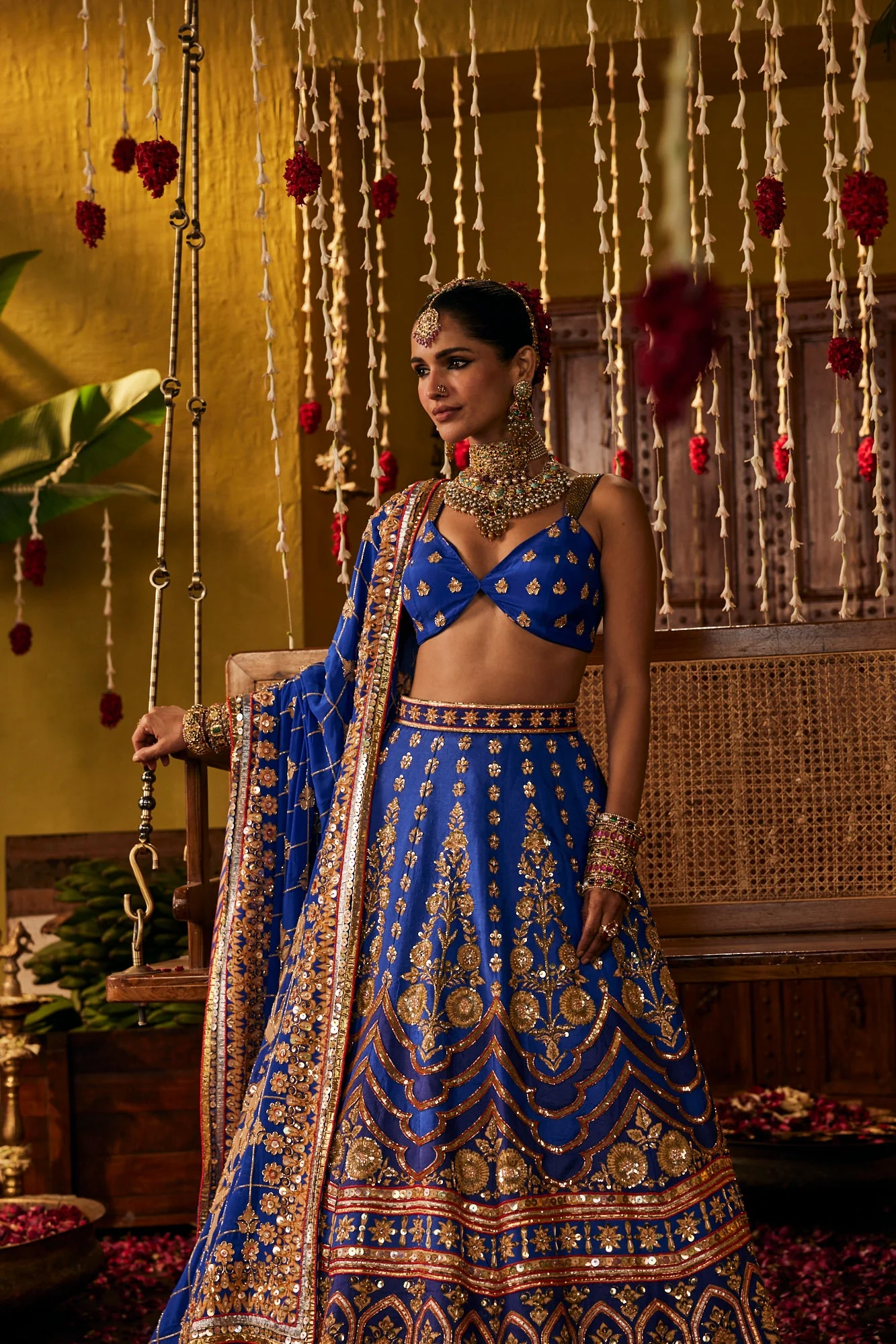 Rasika - blue silk lehenga set - Image 2
