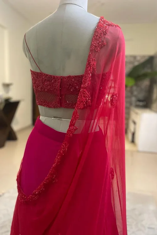 Red Chilli Pepper Lehenga - Image 4