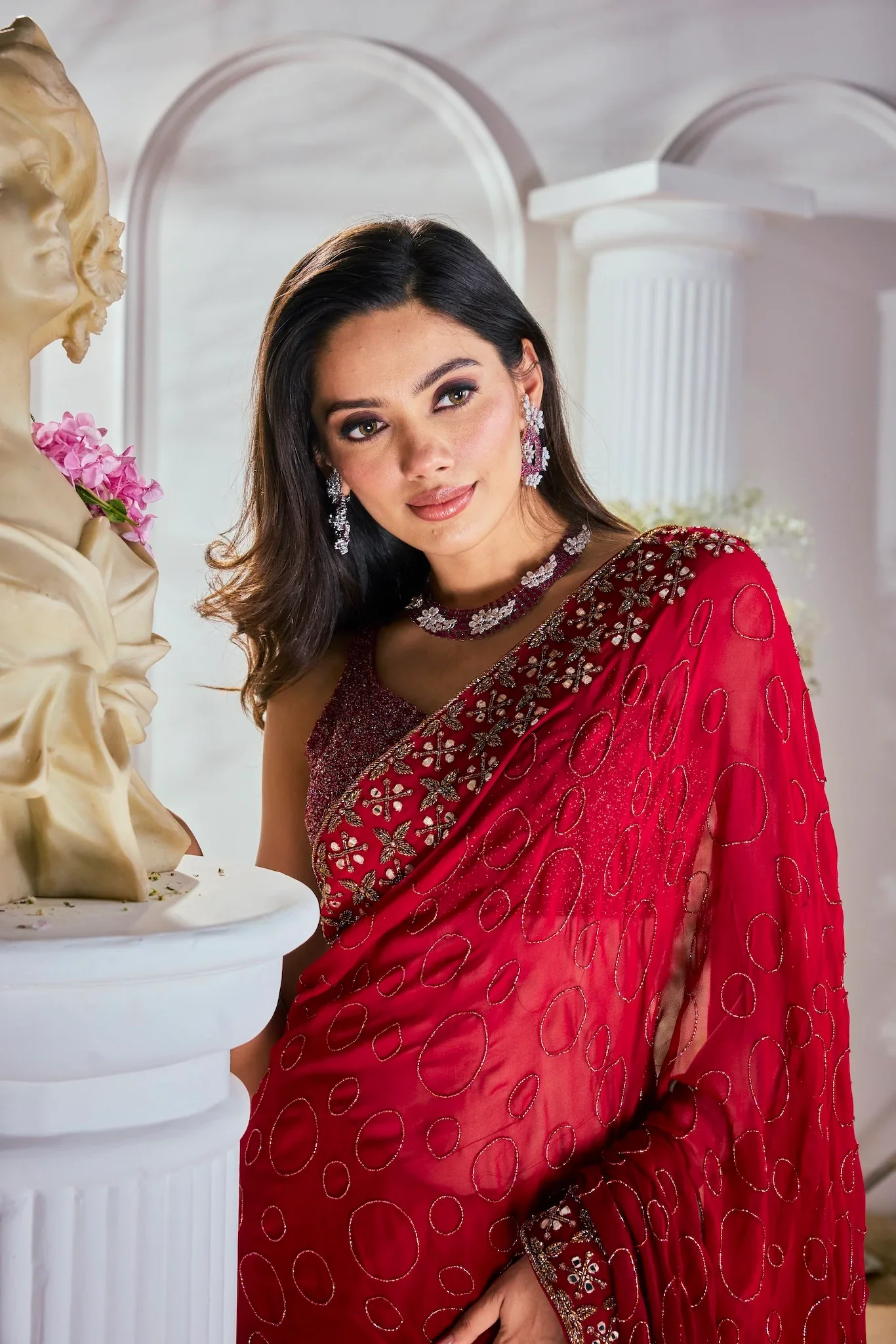 Red Georgette Saree - Image 4