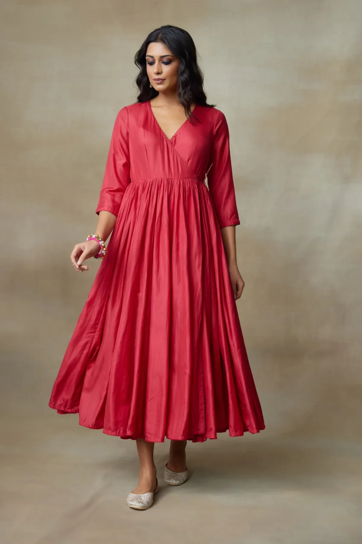 RISE - Chamundi Silk Red Coloured Anarkali - Image 2