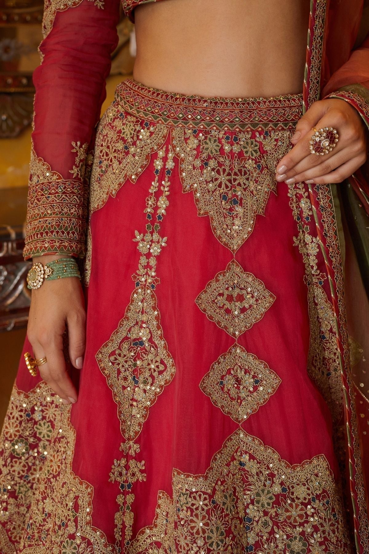 ROMA - Zari Dori & Sequins Lehenga - Image 4