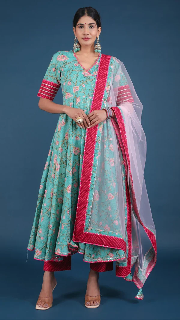 Rosebud Cotton Angrakha Set