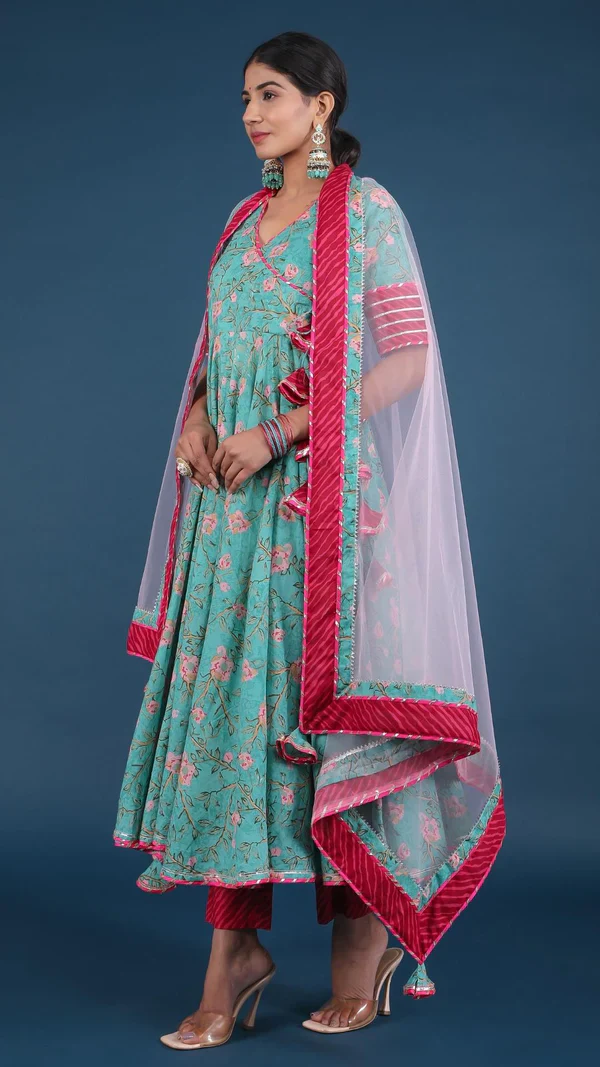 Rosebud Cotton Angrakha Set - Image 11
