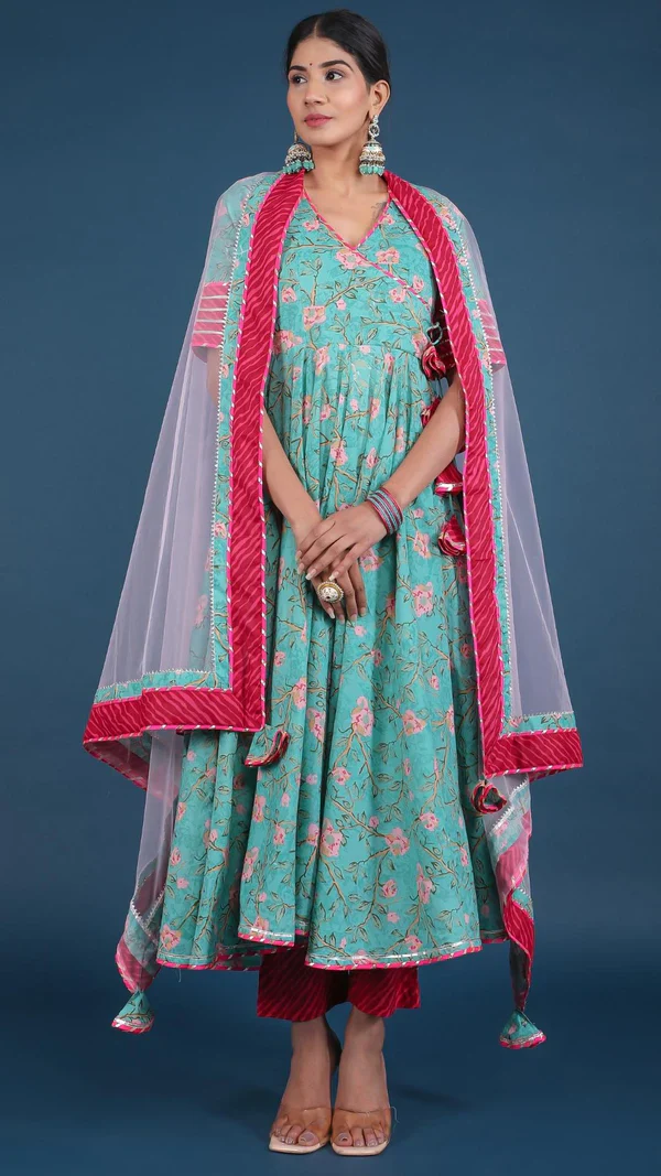 Rosebud Cotton Angrakha Set - Image 12