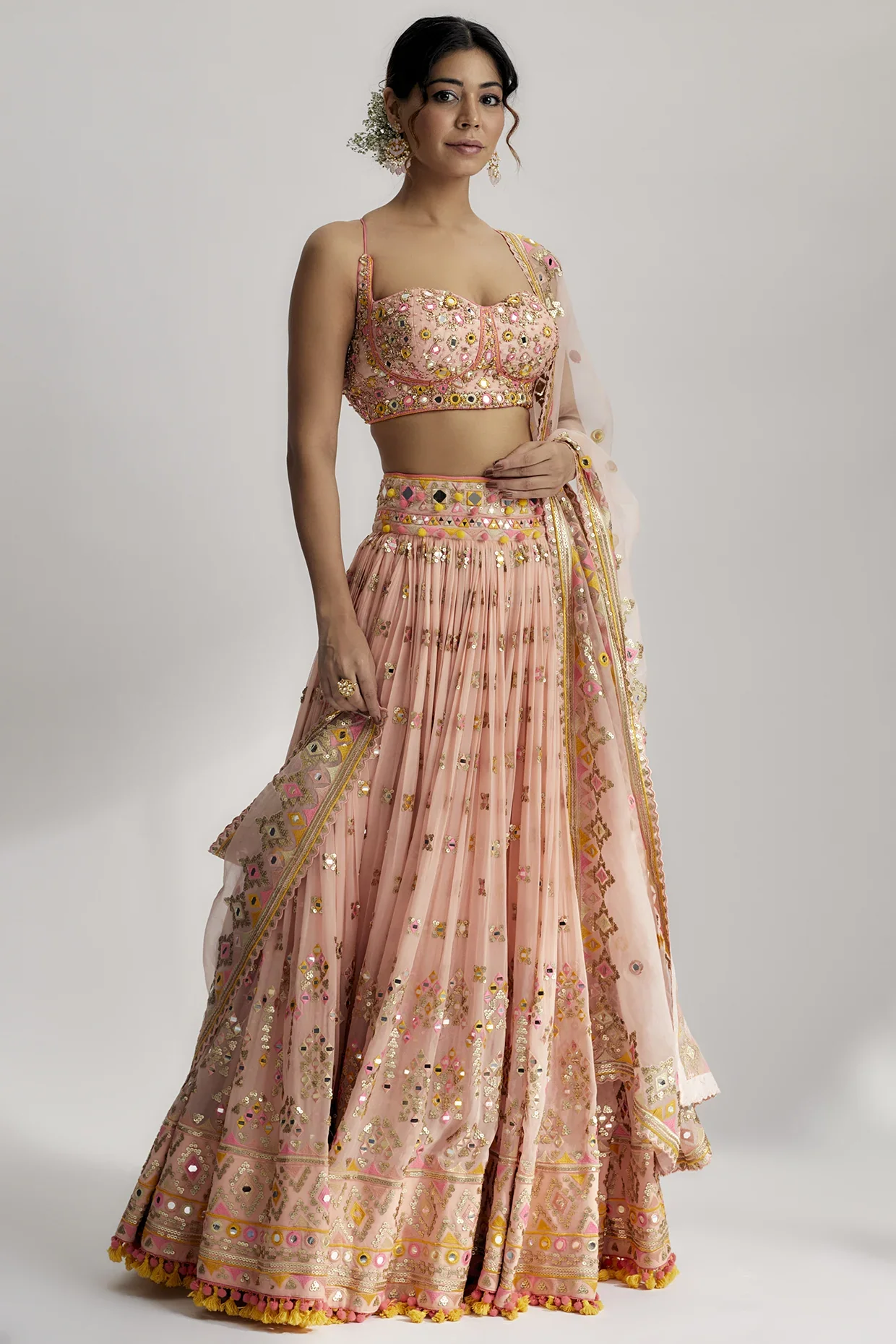 Ruah Gathered Lehenga Set - Image 4