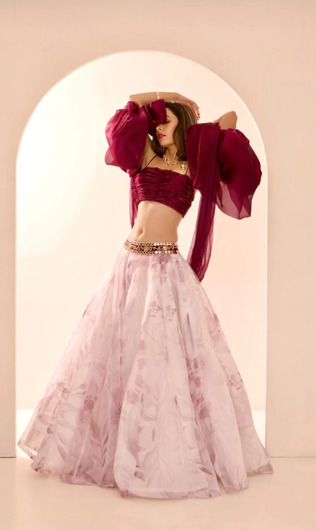 Ruby lehenga set - Image 8