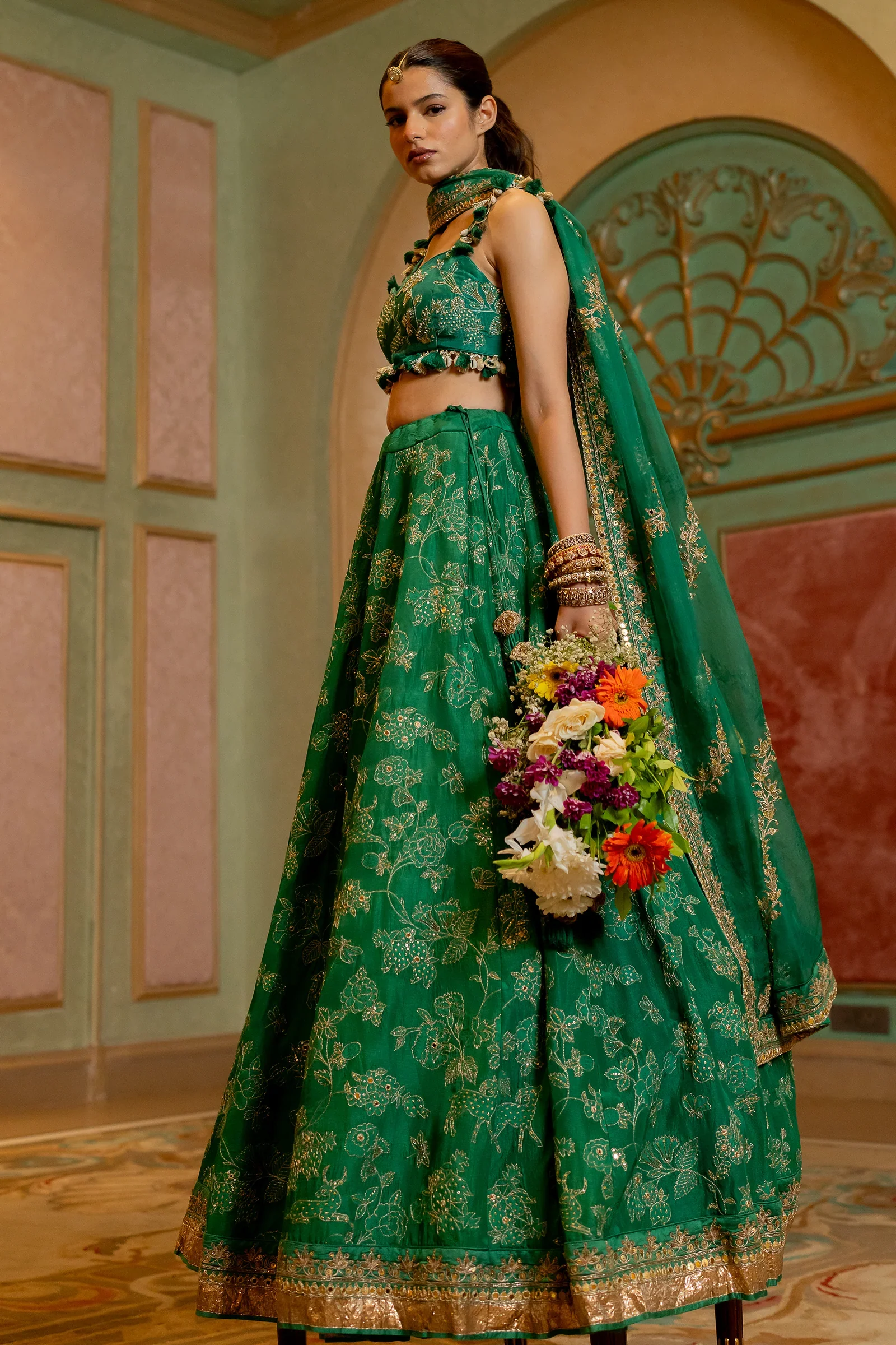 Rrussian Jacquard Lehenga Set - Image 3