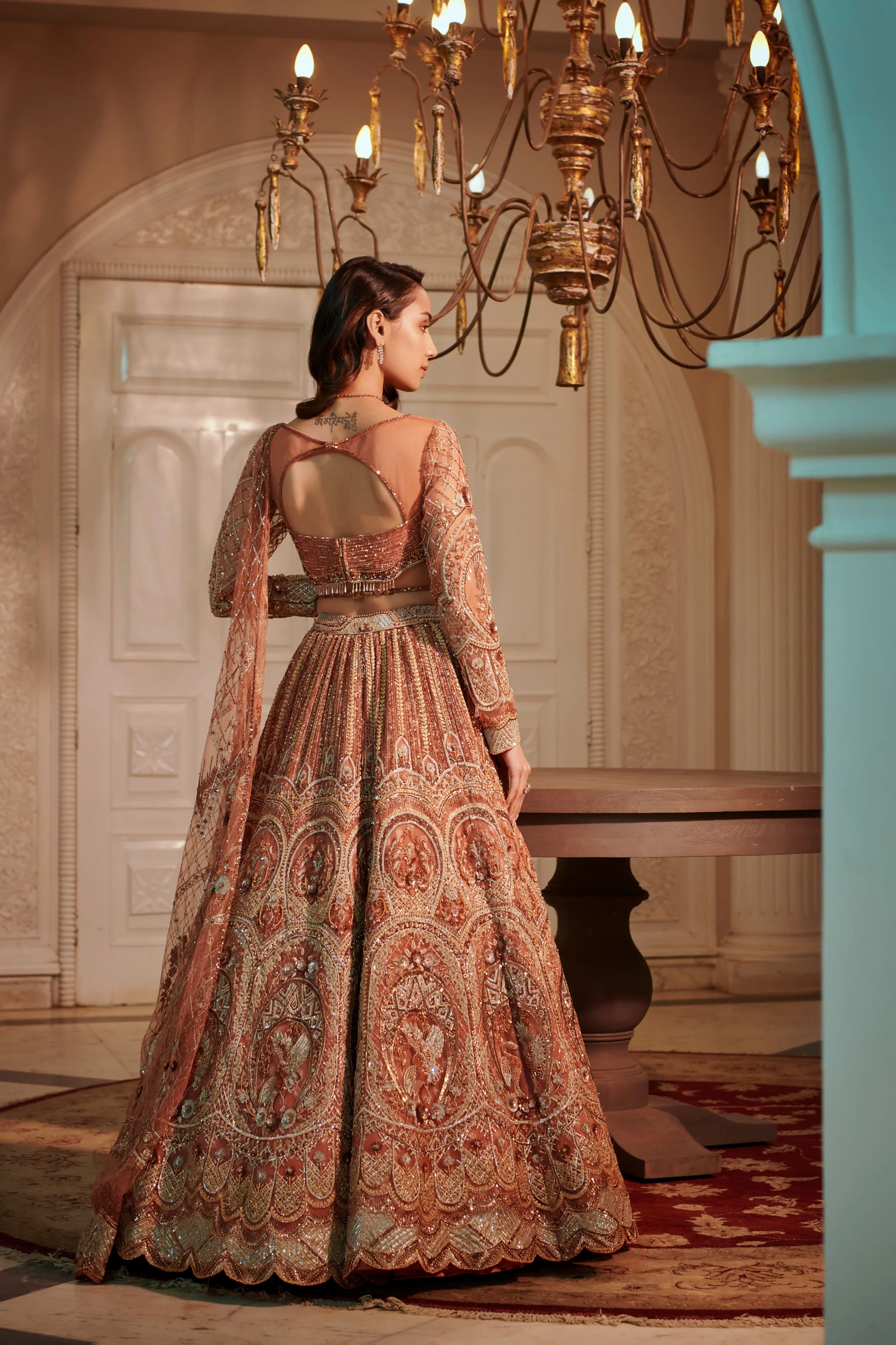 Rust Swan Lehenga - Image 4