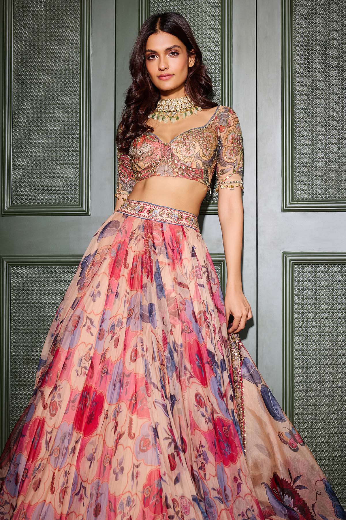 Ruya - Hand Embroidered Lehenga Set - Image 3