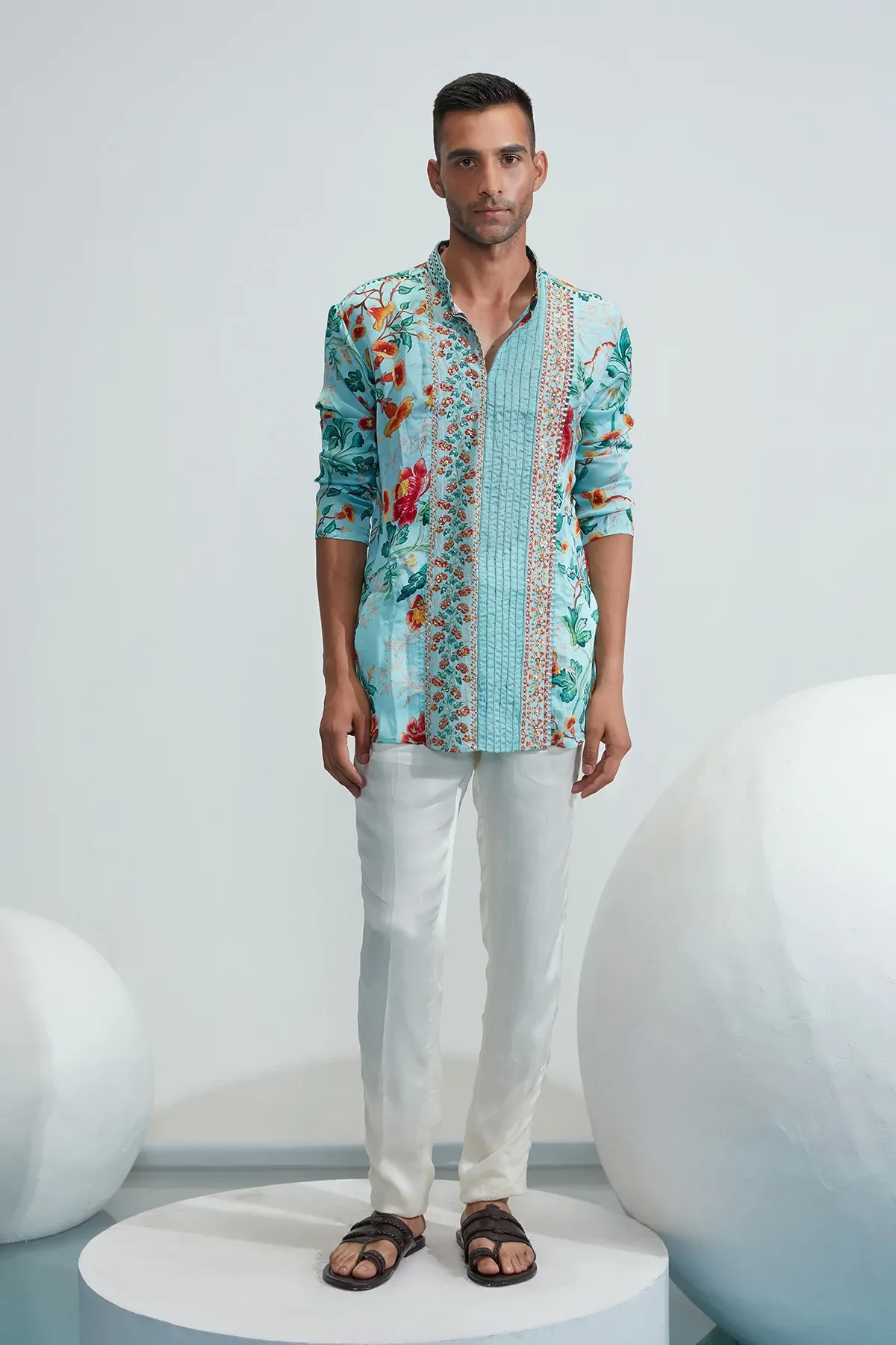 Saad Blue Embroidered Kurta