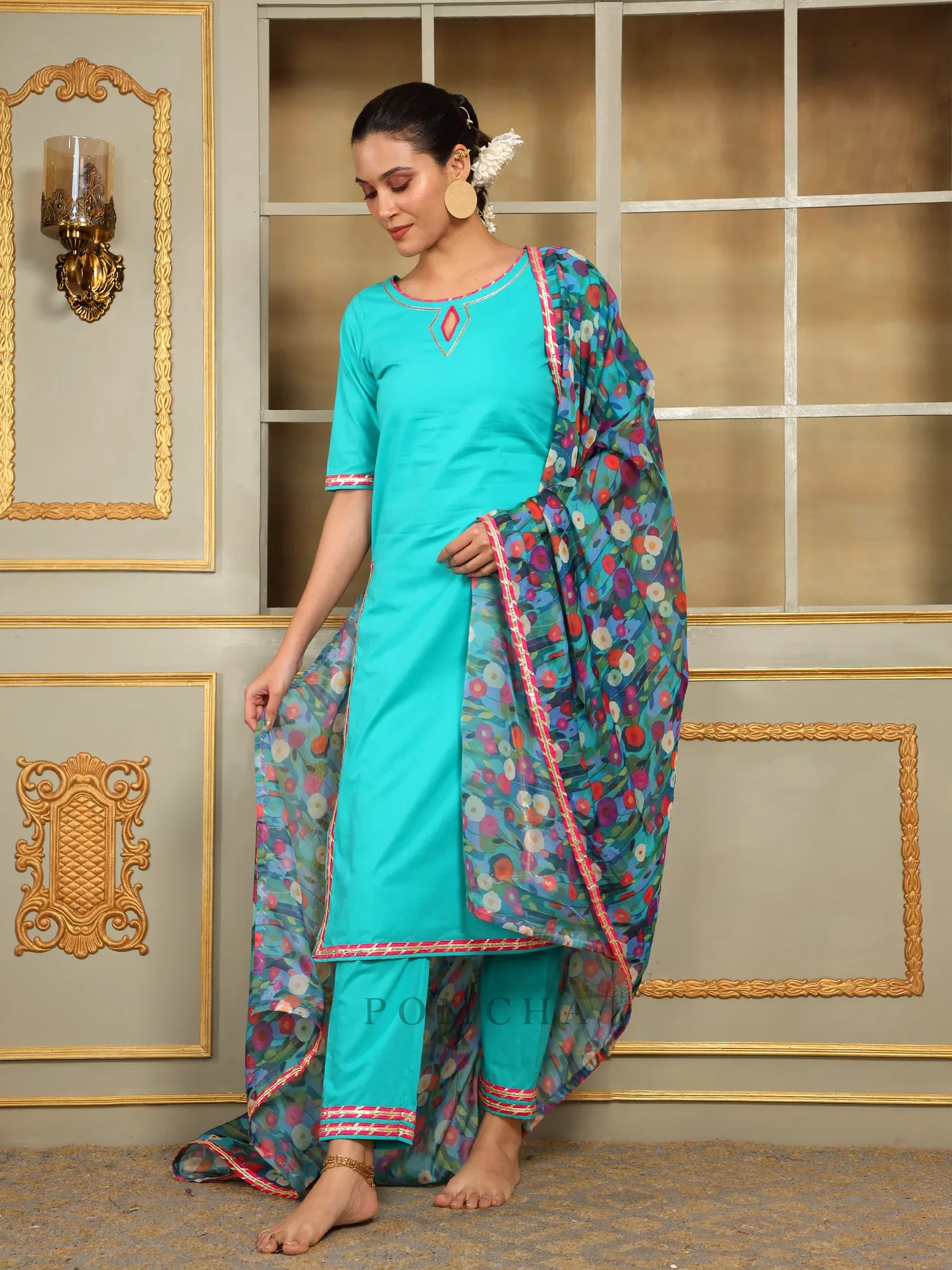 Saadgi Phulwari Straight Suit Set - Image 2