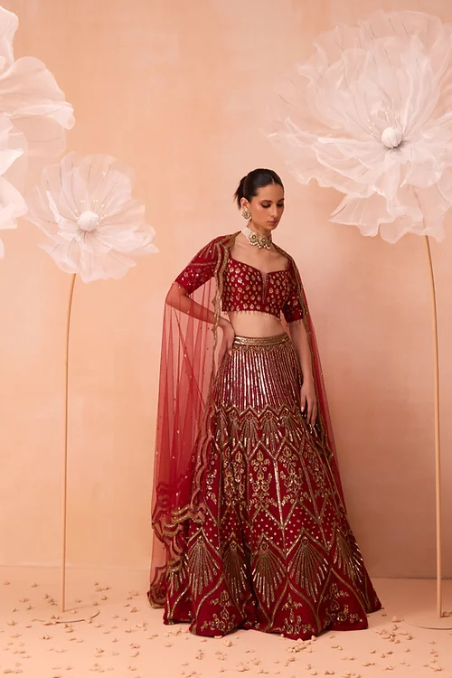 Saira Leaf Lehenga Set - Image 2
