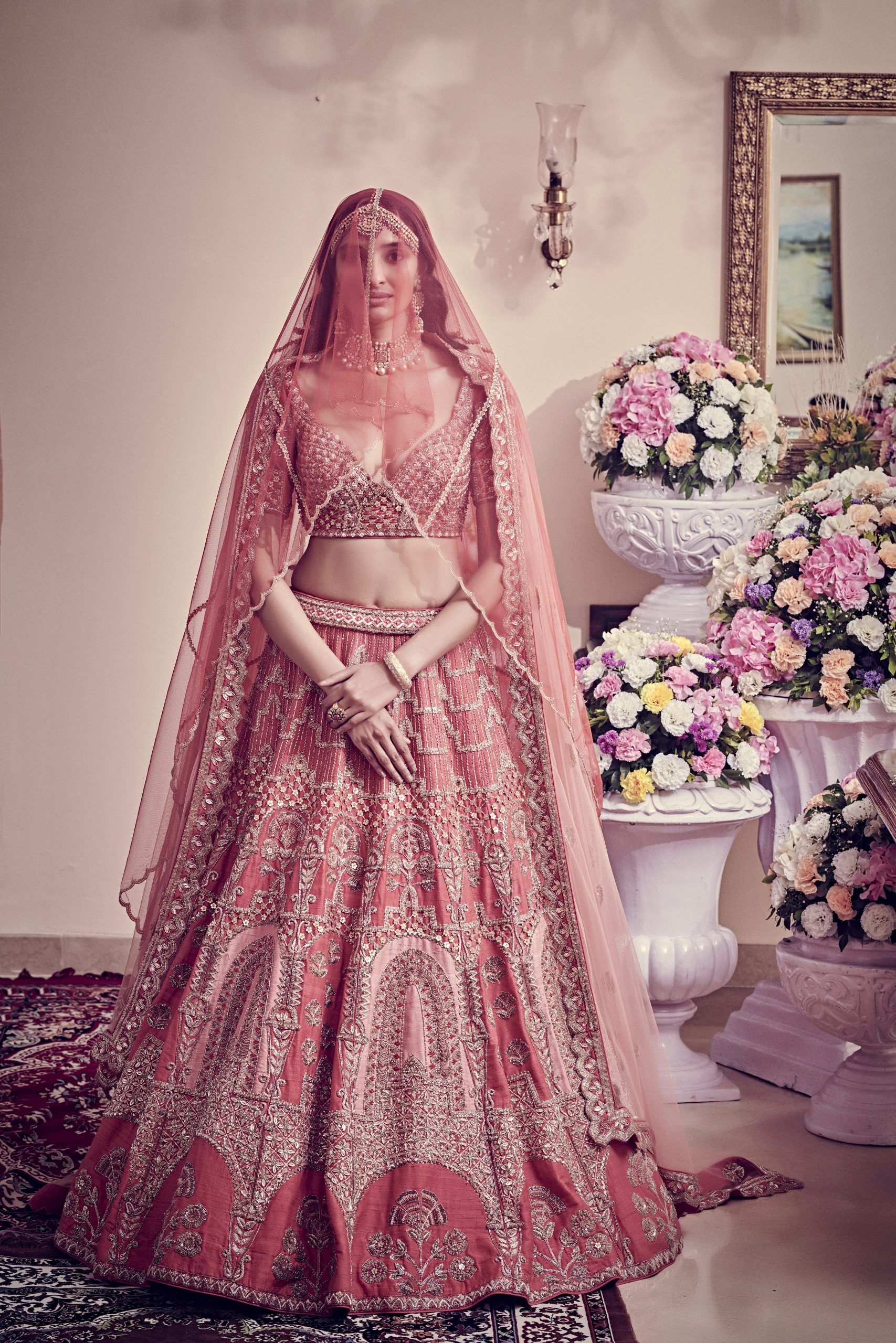Scarlet Red Lehenga - Image 2