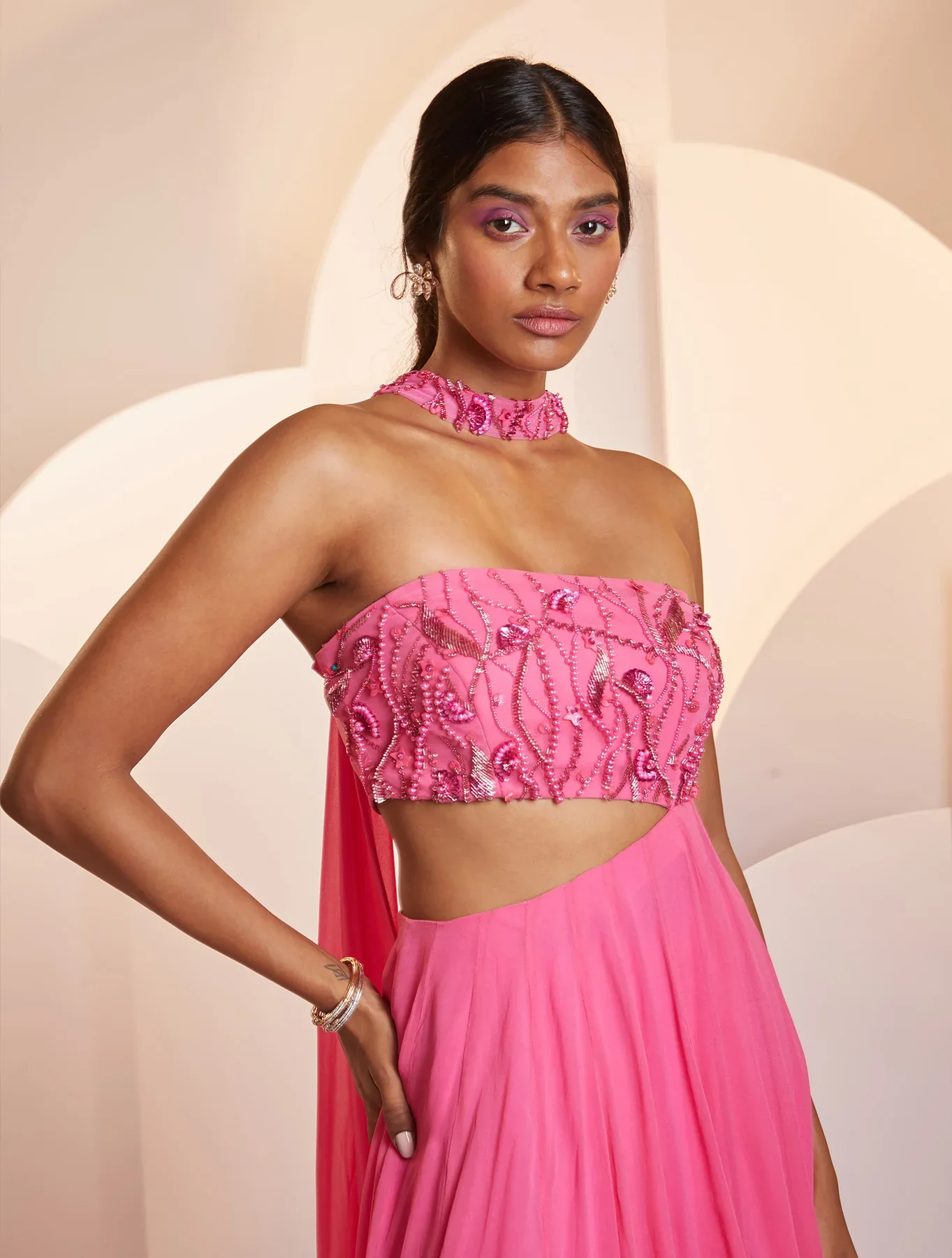 SELENA - Hot Pink Tube Cut Out Gown - Image 3