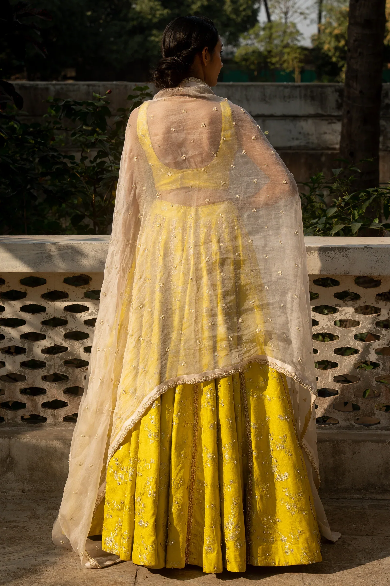 Self-Woven Jacquard Lehenga Set - Image 4