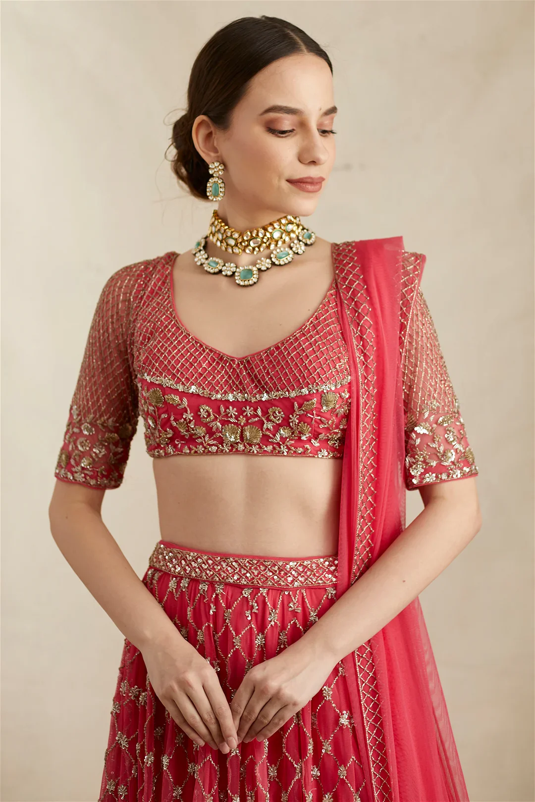 Sharbat Pink Heavy Lehenga Set - Image 4