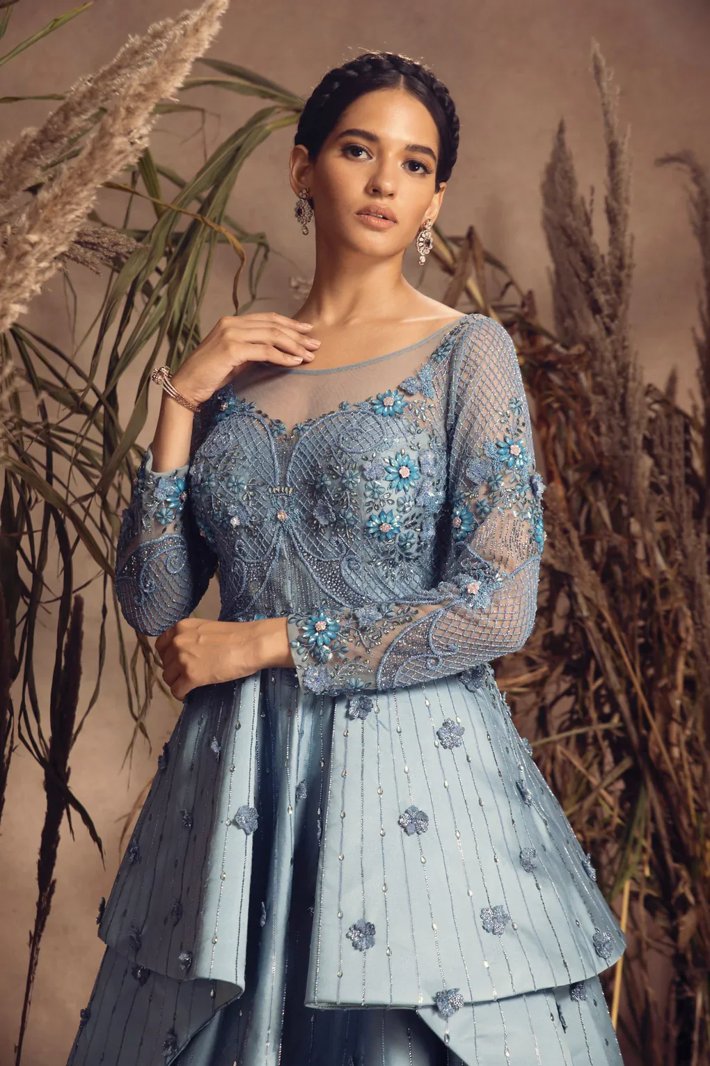 Sky Blue Tafta Gown - Image 4
