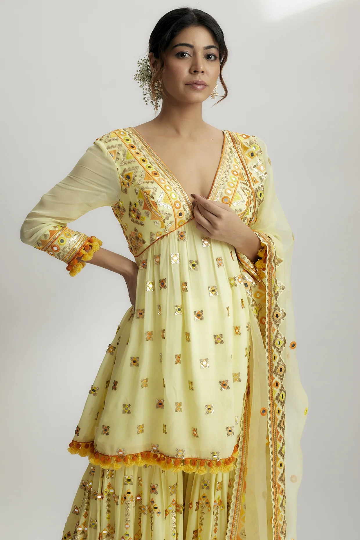 Sophie Peplum With Sharara Set - Image 2
